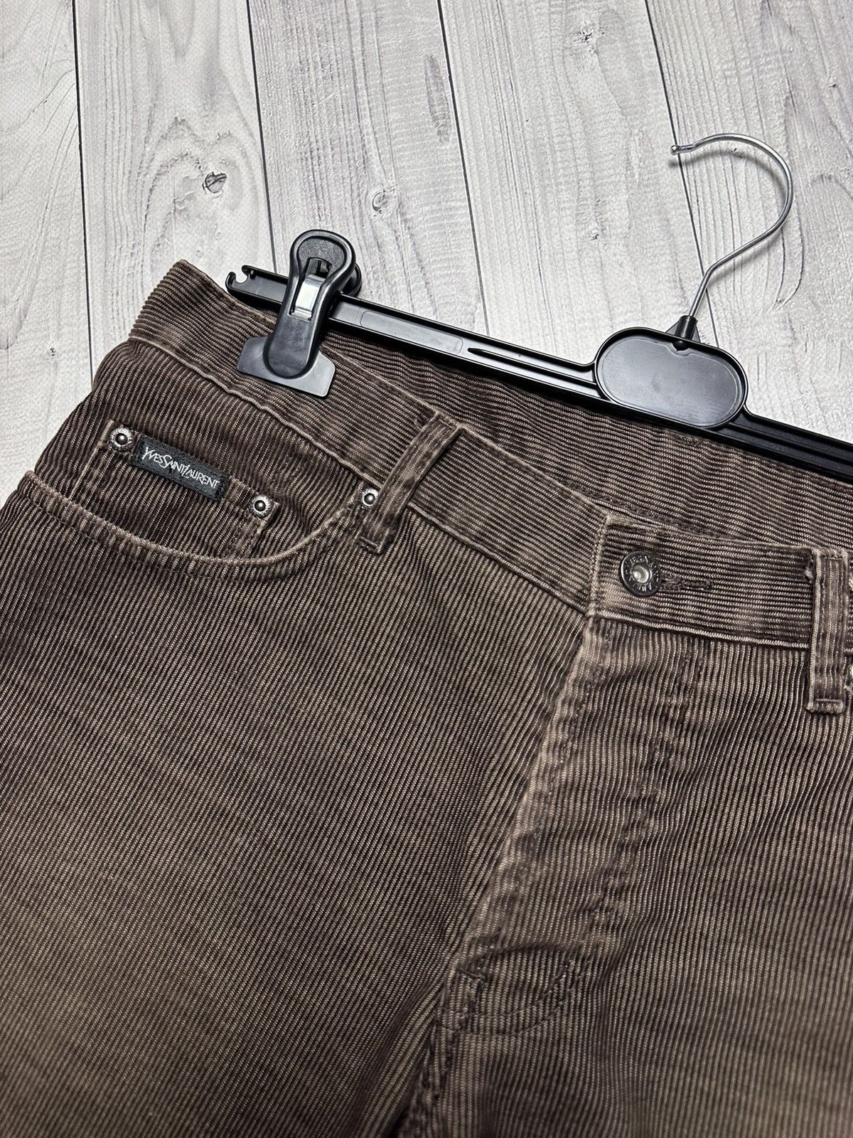 Vintage × Yves Saint Laurent Vintage Yves Saint Laurent denim jeans velvet size 34 logo Size US 33 - 7 Thumbnail