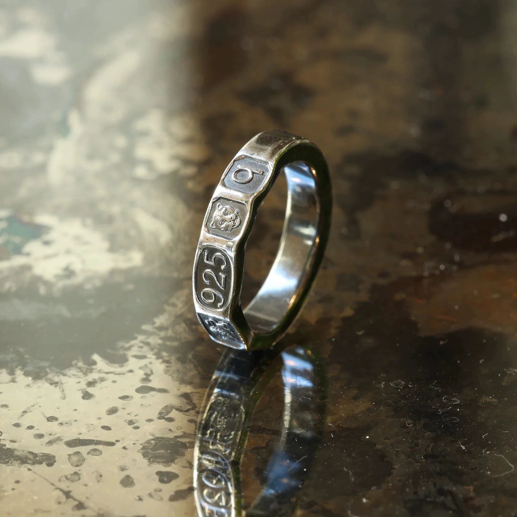 Chin Teo Chin Teo Ltd Ed Logo Distressed Ring US8+9+10 Size ONE SIZE - 1 Thumbnail