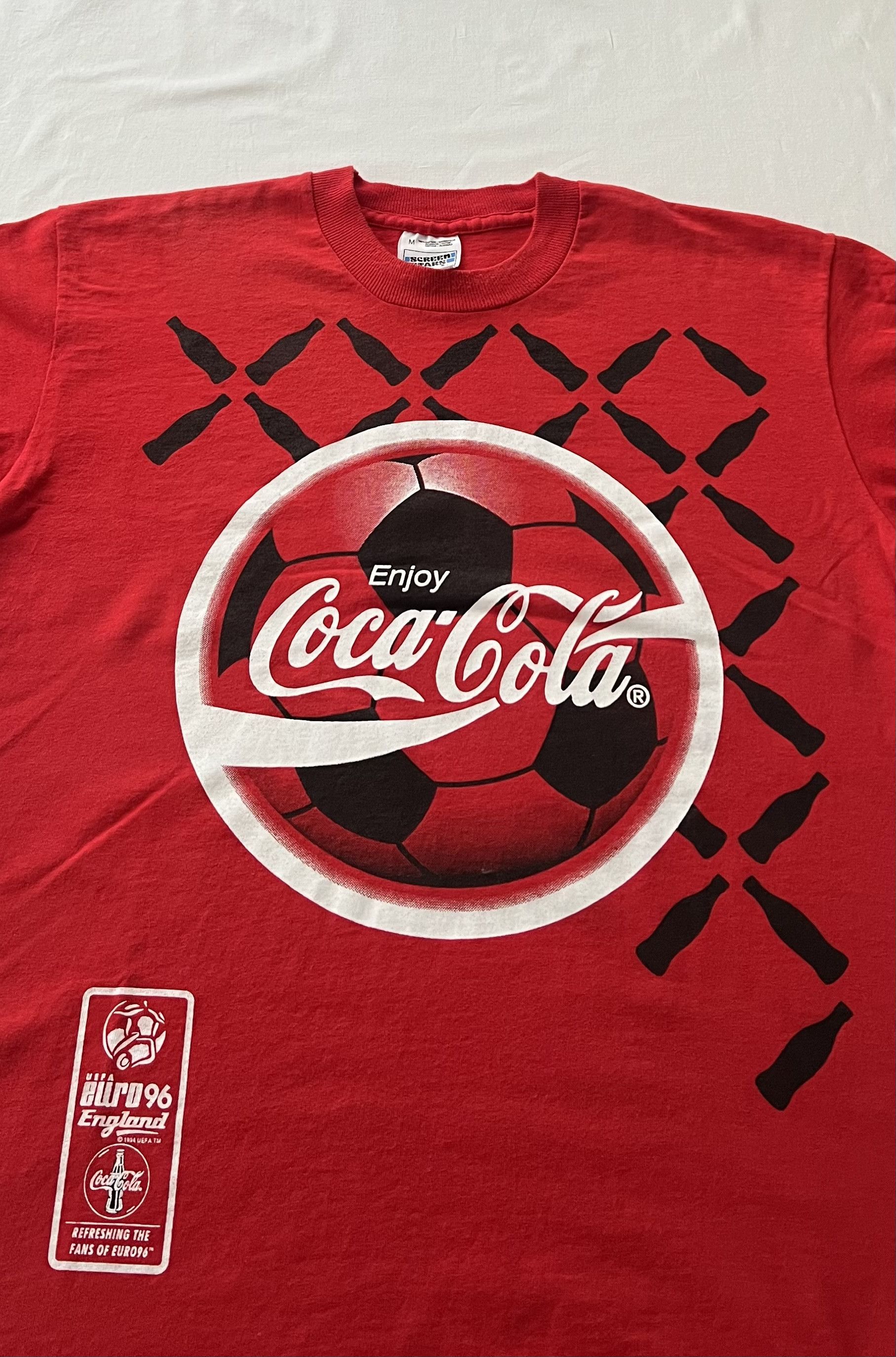 Coca Cola Vintage 1996 Coca Cola UEFA Euro 96 England Promo T-shirt Size US M / EU 48-50 / 2 - 4 Thumbnail