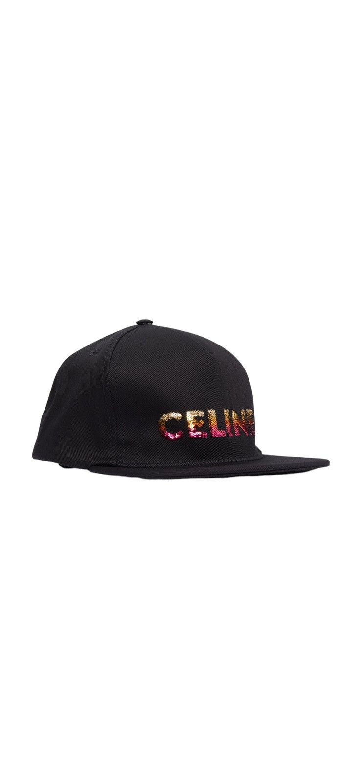 image of Celine Embroidered Cap In Cotton in Black, Men's