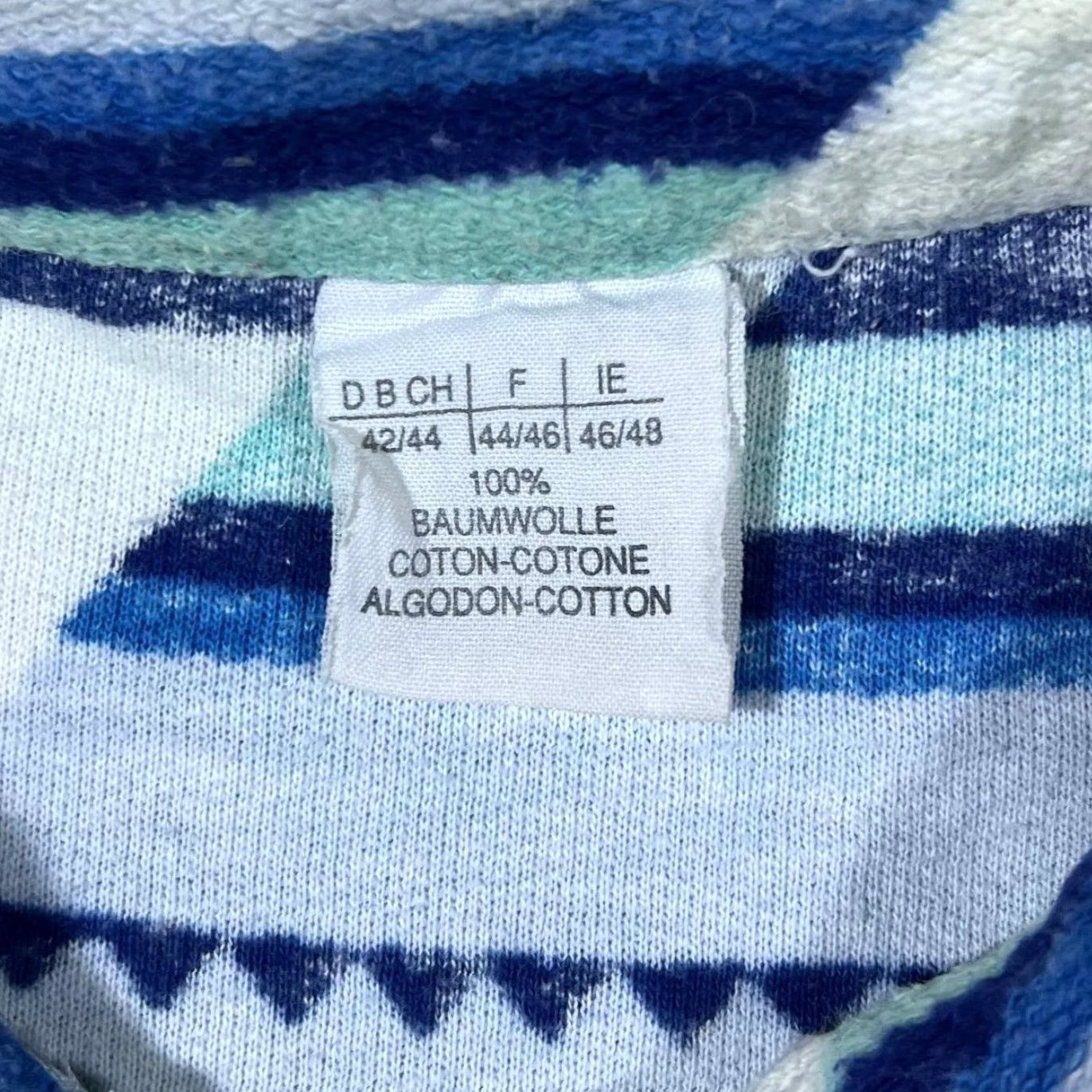 Vintage VINTAGE Crazy Aztec Patterned Towelling Effect Long Sleeve Flannel Shirt L Blue Mix/Yellow/White/Pale Pink Womens/Mens Size US L / EU 52-54 / 3 - 4 Thumbnail