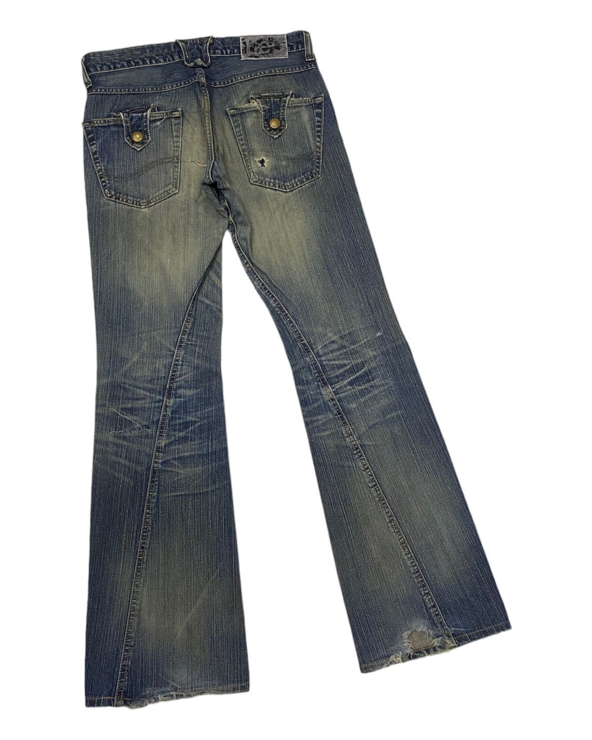 Lee × Tornado Mart 🔥LEE FLARE TWISTED DISTRESSED DENIM JEANS BOOTCUT FLARED Size US 31 - 4 Thumbnail