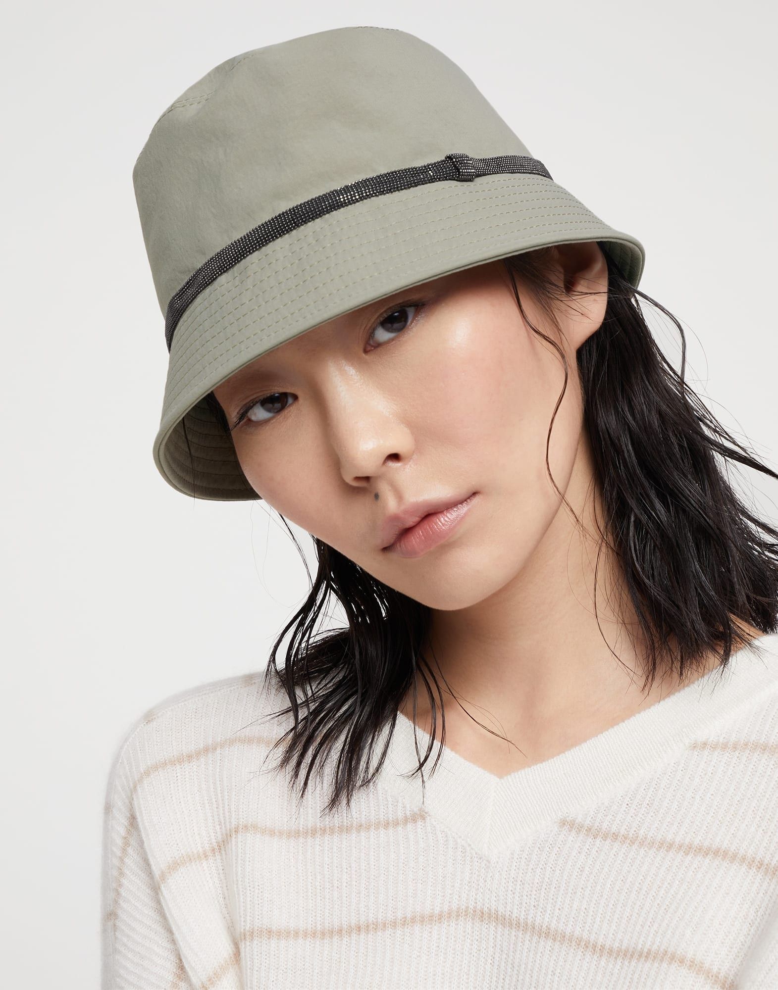 Brunello Cucinelli o1la1rc1a0425 Size: OS/Lady Cap in Green Size ONE SIZE - 3 Thumbnail