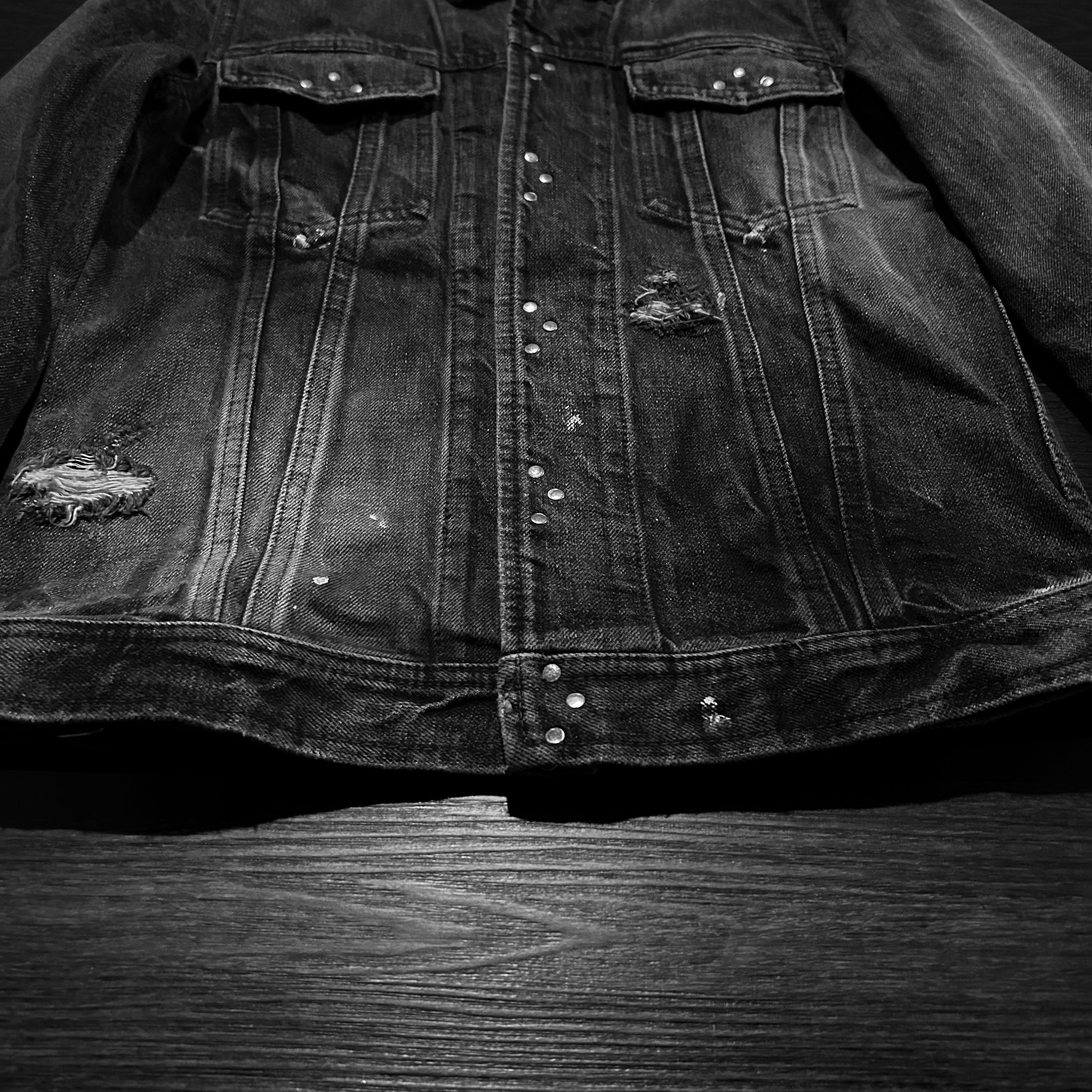 If Six Was Nine Isamu Katayama Backlash Painted & Distressed Trucker Jacket Size US S / EU 44-46 / 1 - 2 Thumbnail