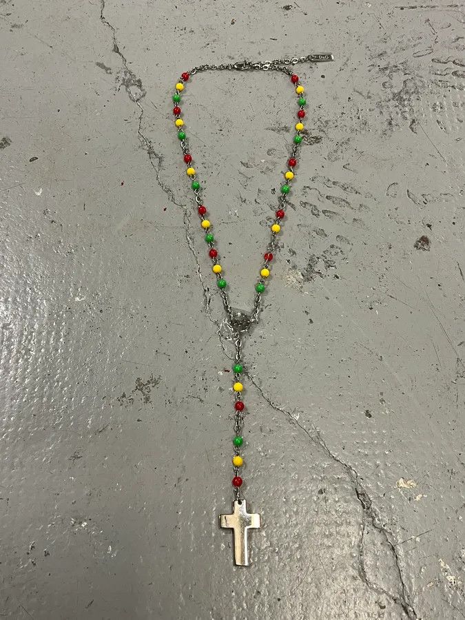 Dolce & Gabbana AW2005 Dolce & Gabbana Rasta Rosary Cross Necklace Size ONE SIZE - 1 Thumbnail