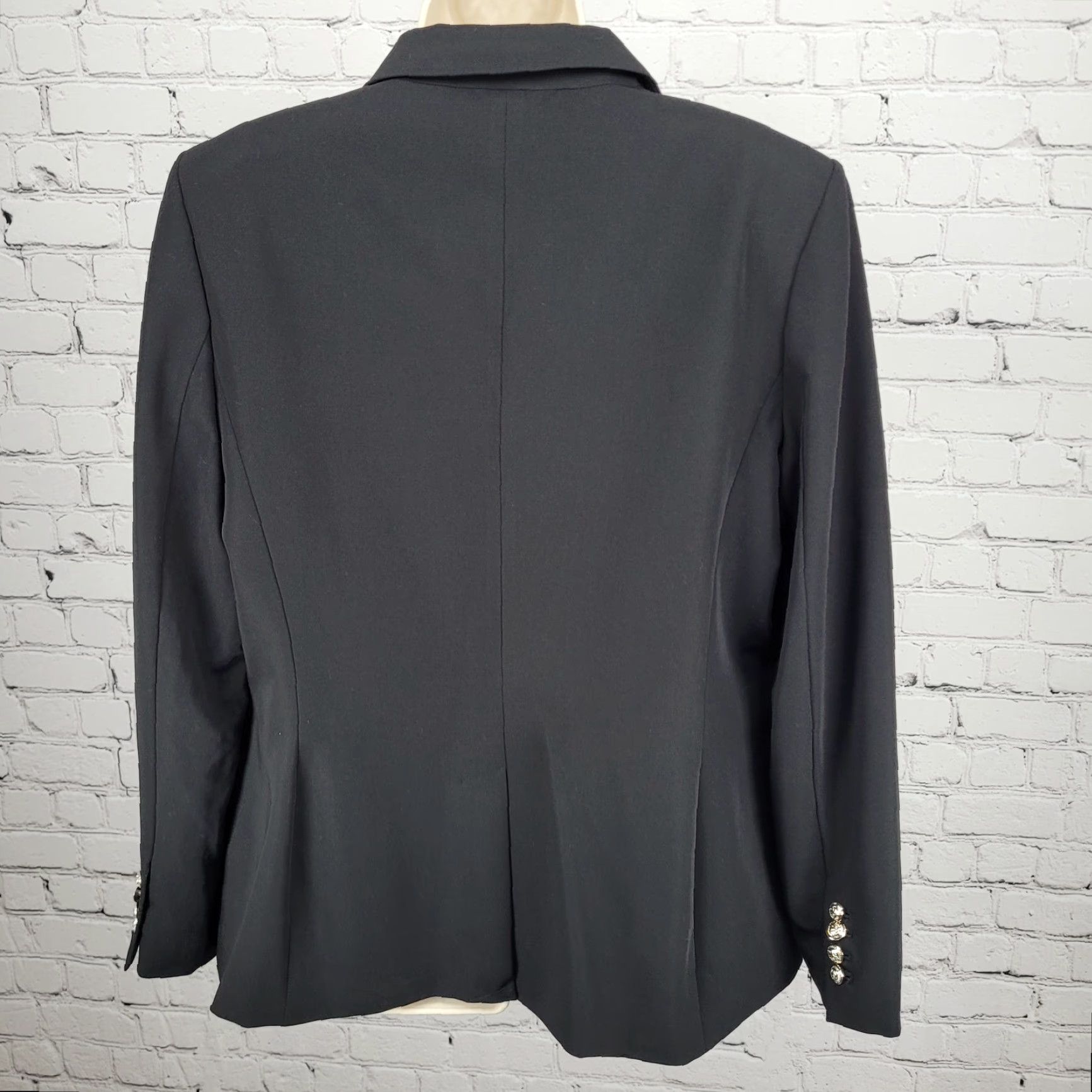 Tommy Hilfiger Tommy Hilfiger Black Stretch 1 Button Vented Peak Blazer Suit Jacket 14 Womens Size XL / US 12-14 / IT 48-50 - 2 Thumbnail