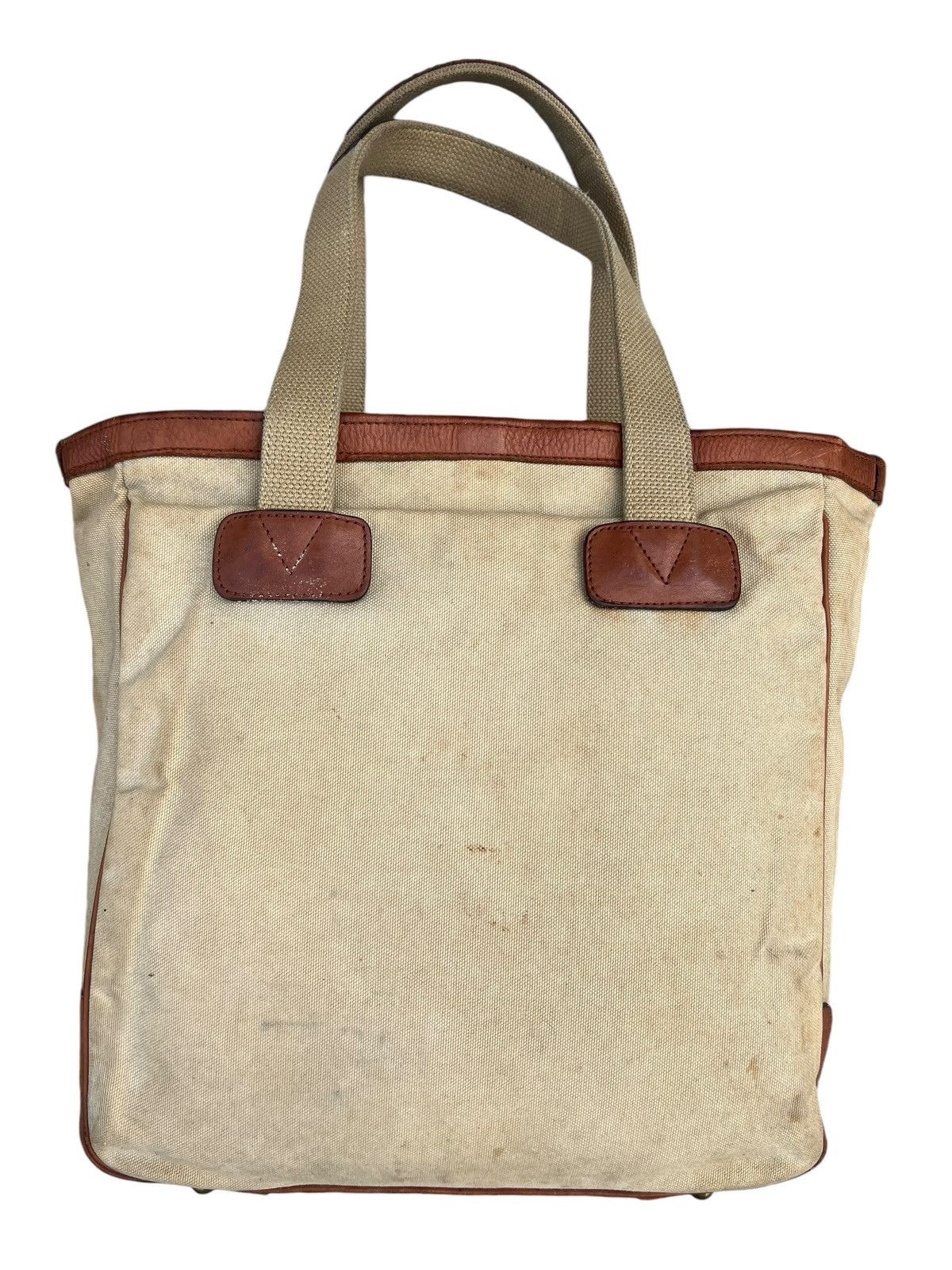 Leather Vintage Silver Lake Club Japan Dirty Muddy Canvas Tote Bag Size ONE SIZE - 7 Thumbnail