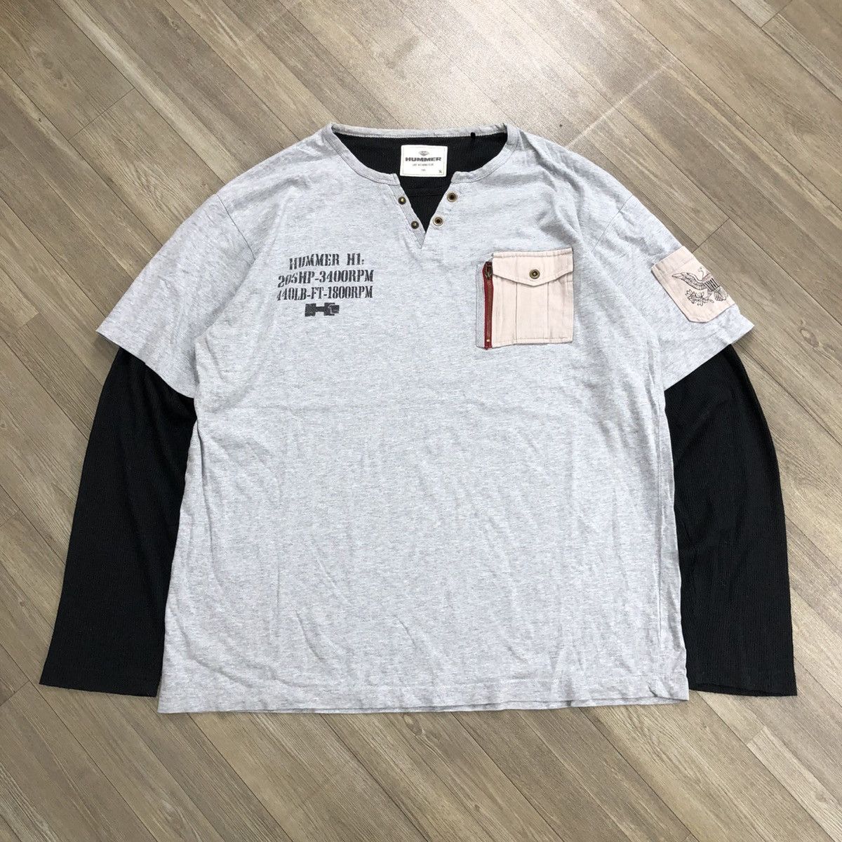 If Six Was Nine × Japanese Brand × Le Grande Bleu (L.G.B.) Vintage Hummer Pocket Double Layer Lgb Goa Gotic Longsleeve Size US XXL / EU 58 / 5 - 16 Thumbnail