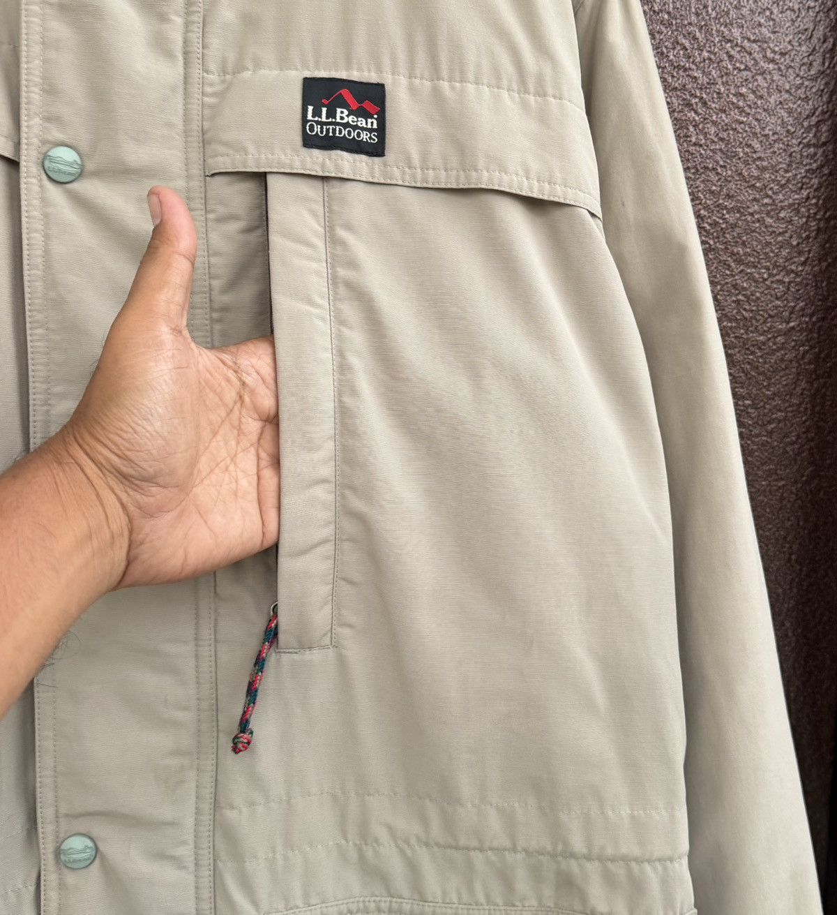 L.L. Bean L.L.Bean Outdoor Jacket Hooded Beige Gorpcore Minimalist Size US L / EU 52-54 / 3 - 8 Thumbnail