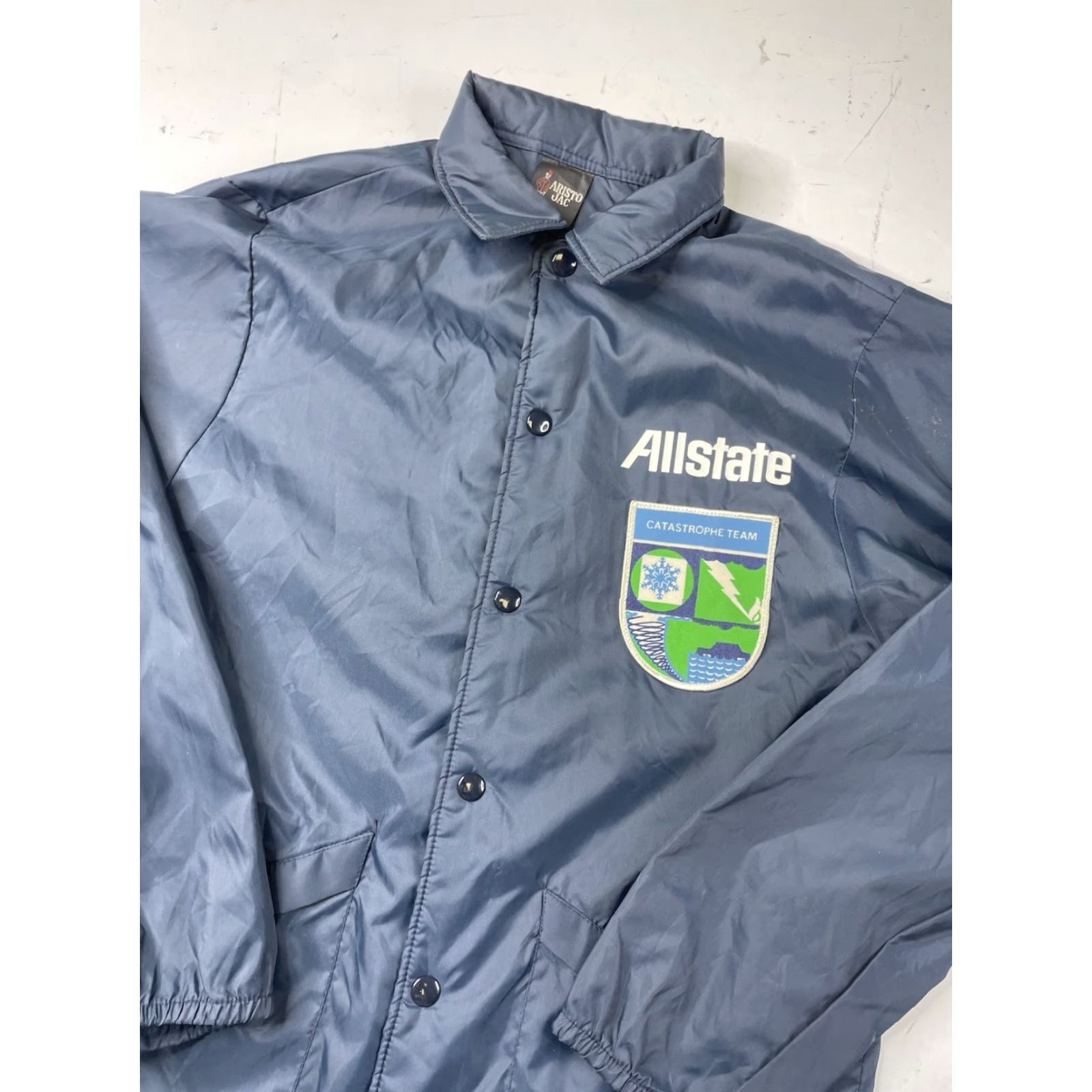 Vintage VINTAGE Allstate Catastrophe Team Nylon Jacket Windbreaker Navy Blue S Mens Size US S / EU 44-46 / 1 - 2 Thumbnail
