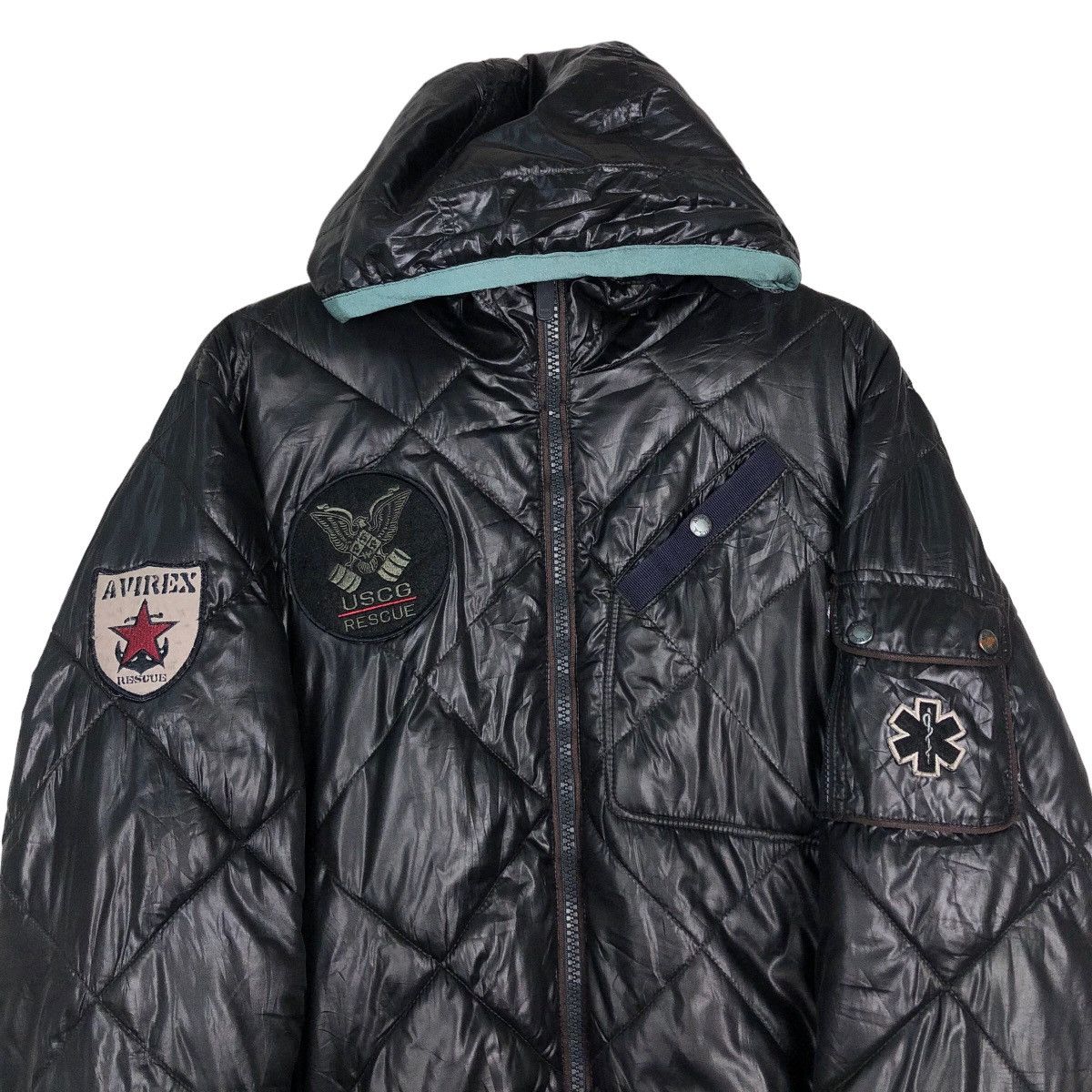Avirex 🔥Vintage Light Puffer Down Biker Jacket Avirex Full Patches Size US L / EU 52-54 / 3 - 3 Thumbnail