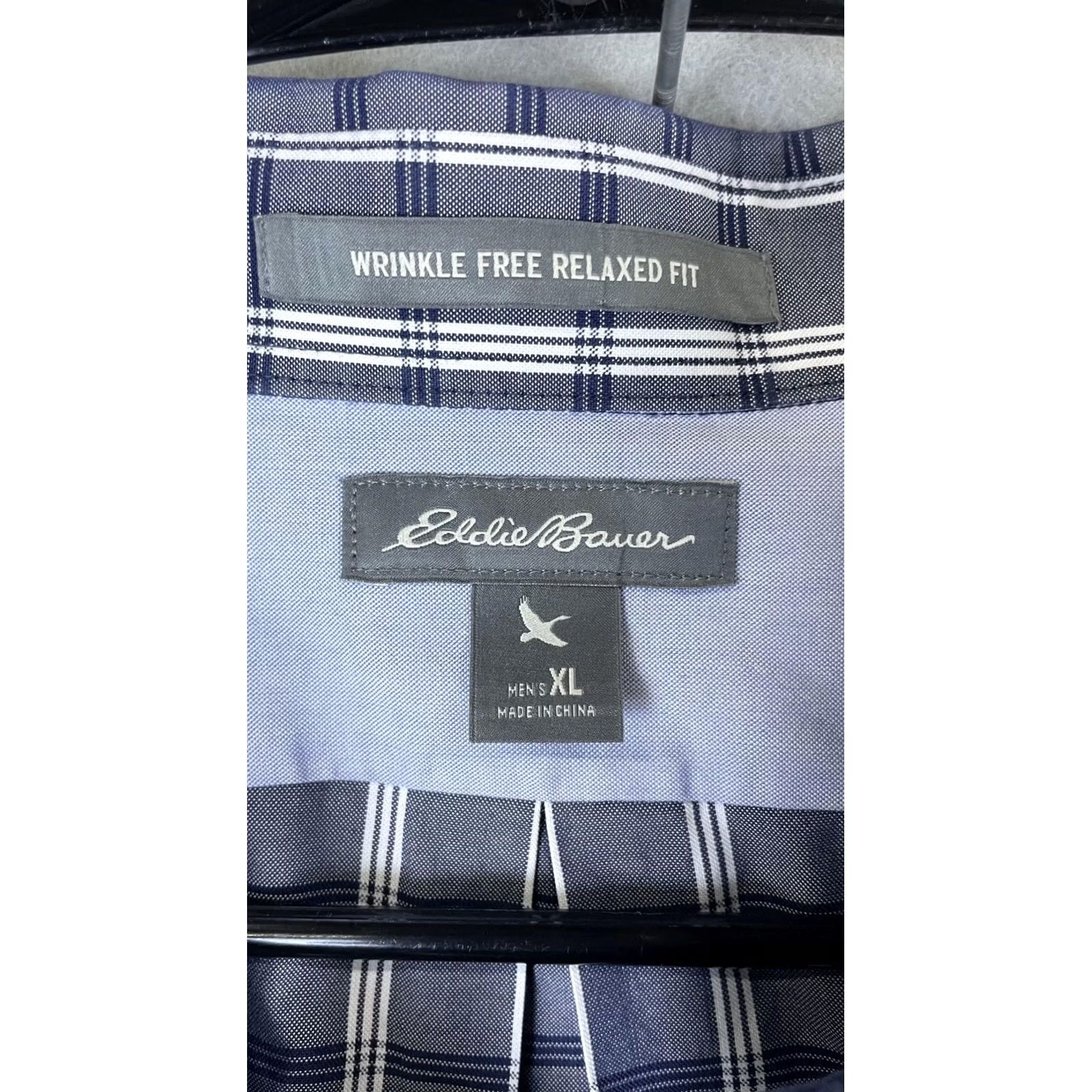 Eddie Bauer Eddie Bauer Shirt Mens XL Blue Plaid Long Sleeve Button Front Wrinkle Free Size US XL / EU 56 / 4 - 2 Thumbnail