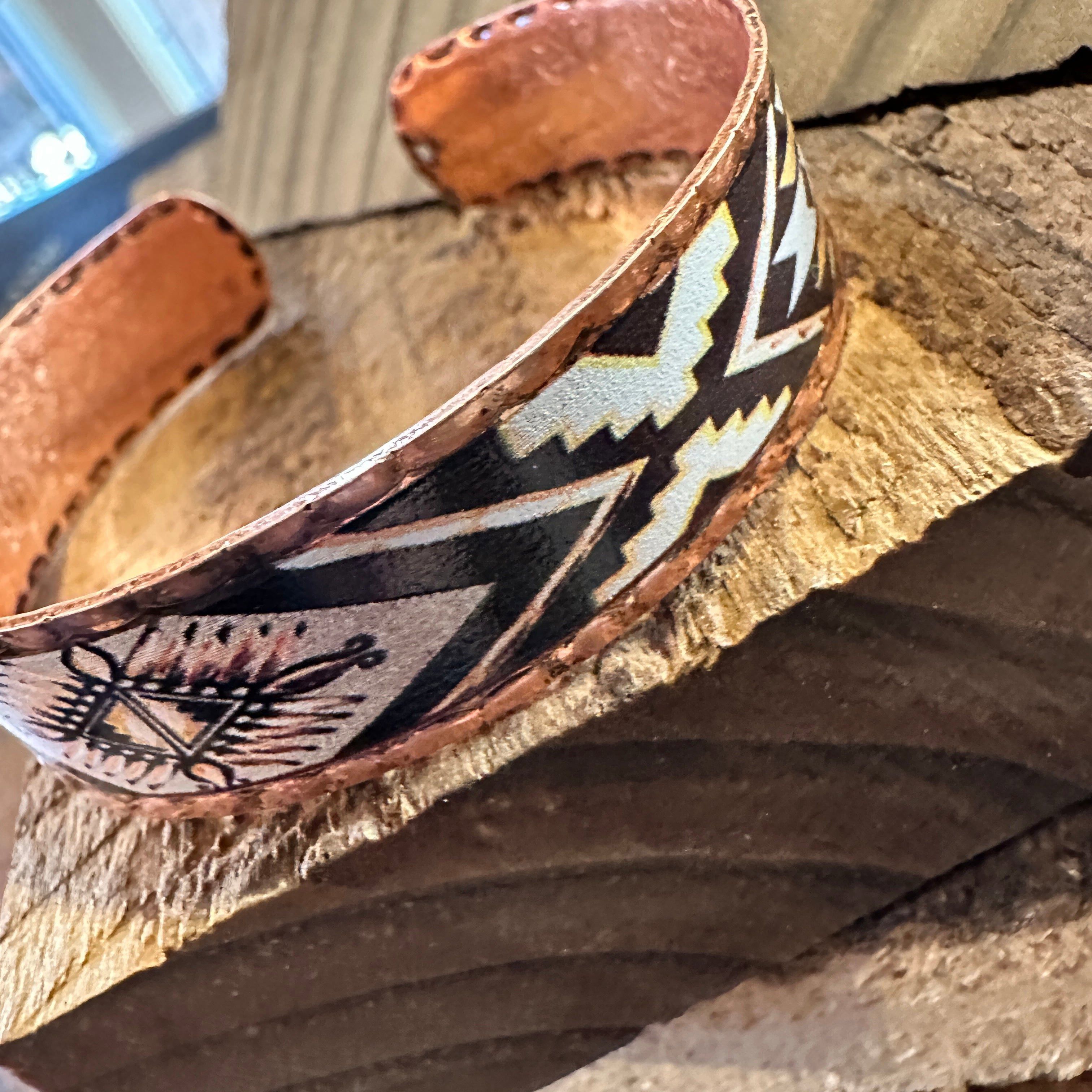 Other Handmade Boho Native American Navajo Copper Narrow Cuff Brac Size ONE SIZE - 6 Thumbnail