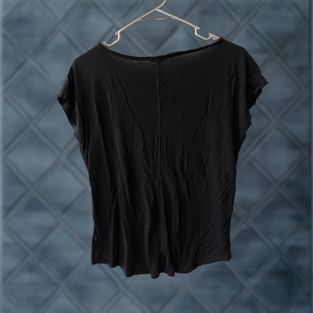Gap Womens GAP Cap Sleeve T Crew Neck Black Long Sleeve T-Shirt Size S Size S / US 4 / IT 40 - 1 Thumbnail