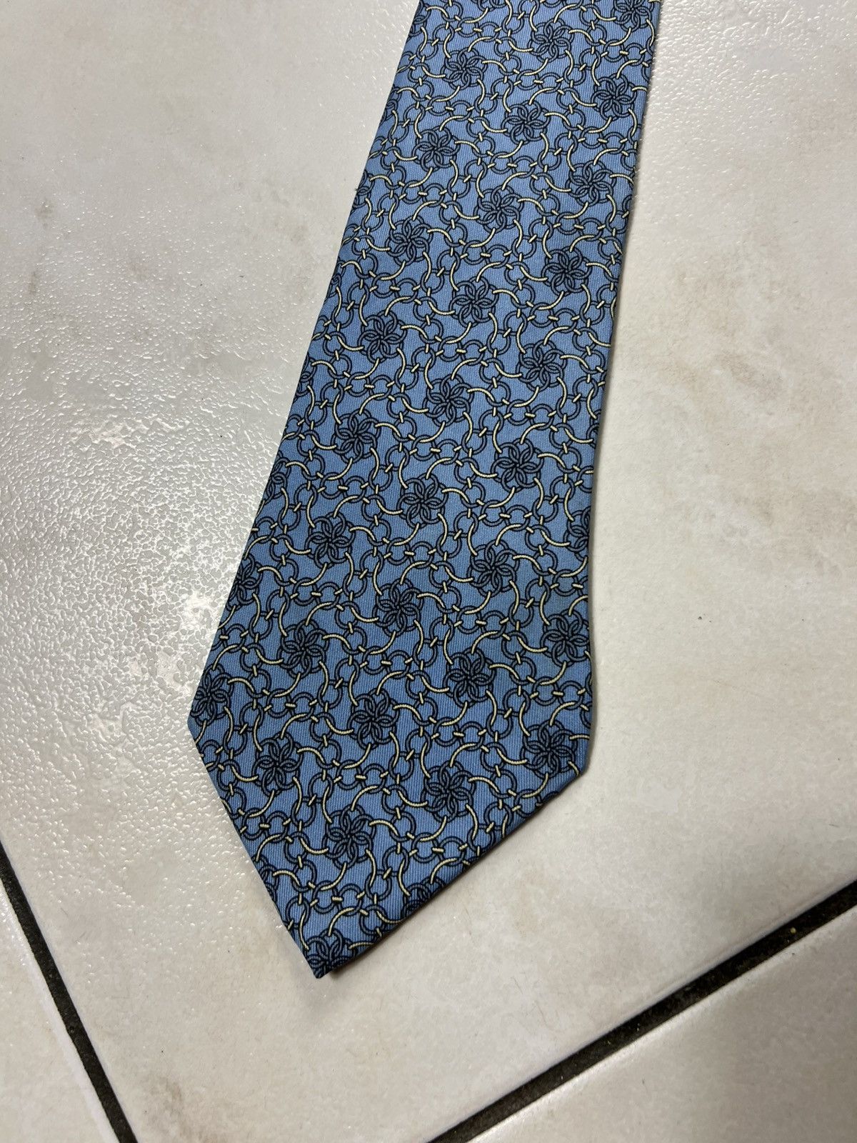 Hermes Vintage Hermes Paris silk tie luxury 7442HA patterned circle Size ONE SIZE - 3 Thumbnail
