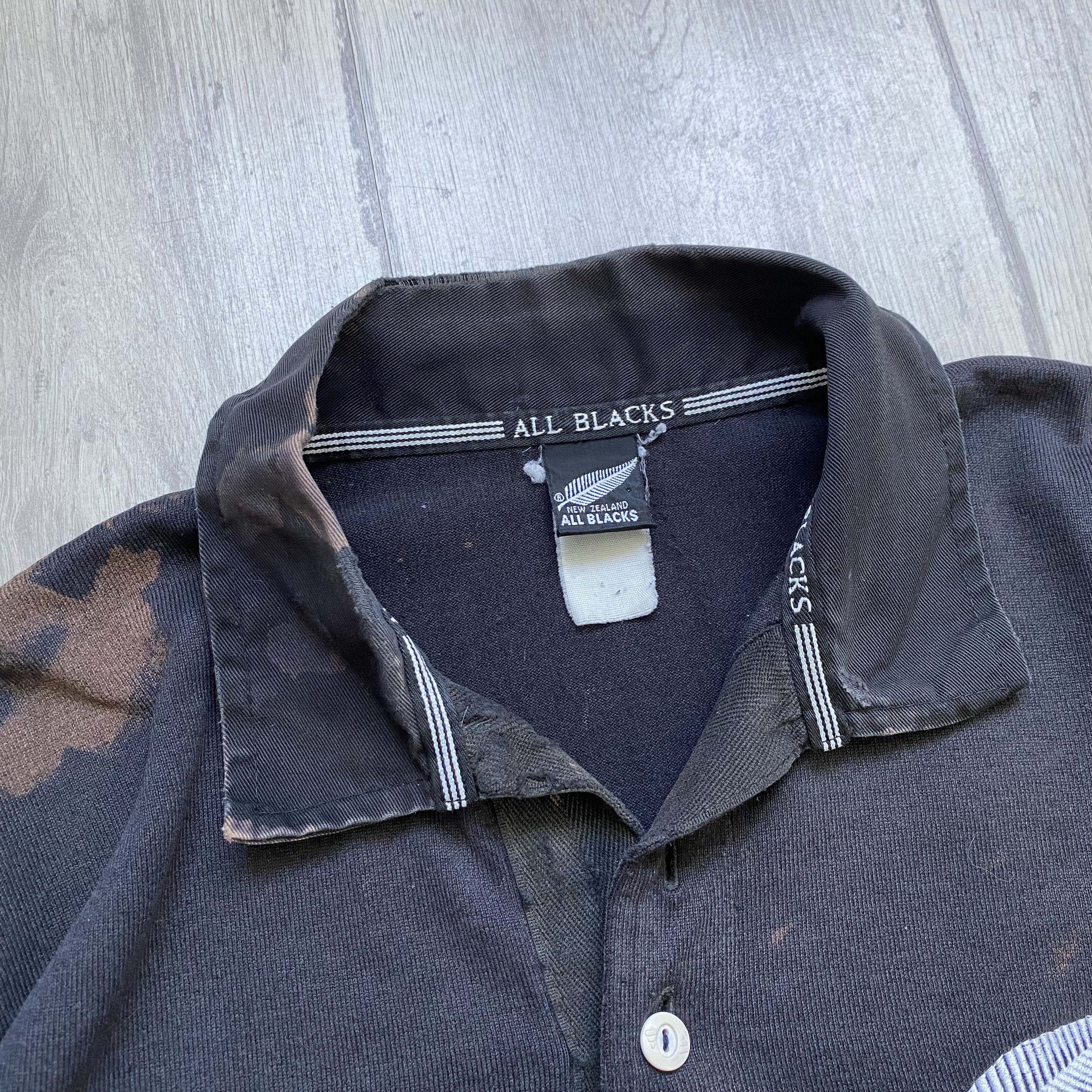 Adidas 🏈Vintage 90s Trashed NEW Zealand Adidas rugby jersey polo Size US L / EU 52-54 / 3 - 5 Thumbnail
