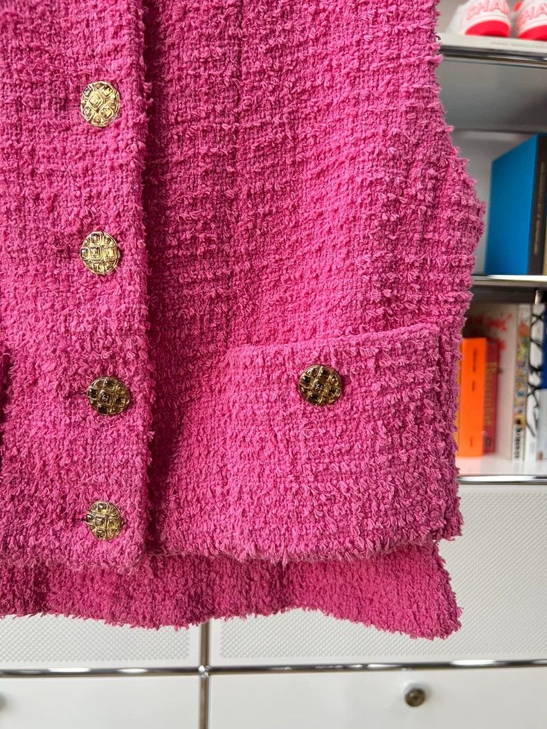 Chanel Chanel 22S spring and summer rose pink short braided vest Size XS / US 0-2 / IT 36-38 - 2 Thumbnail