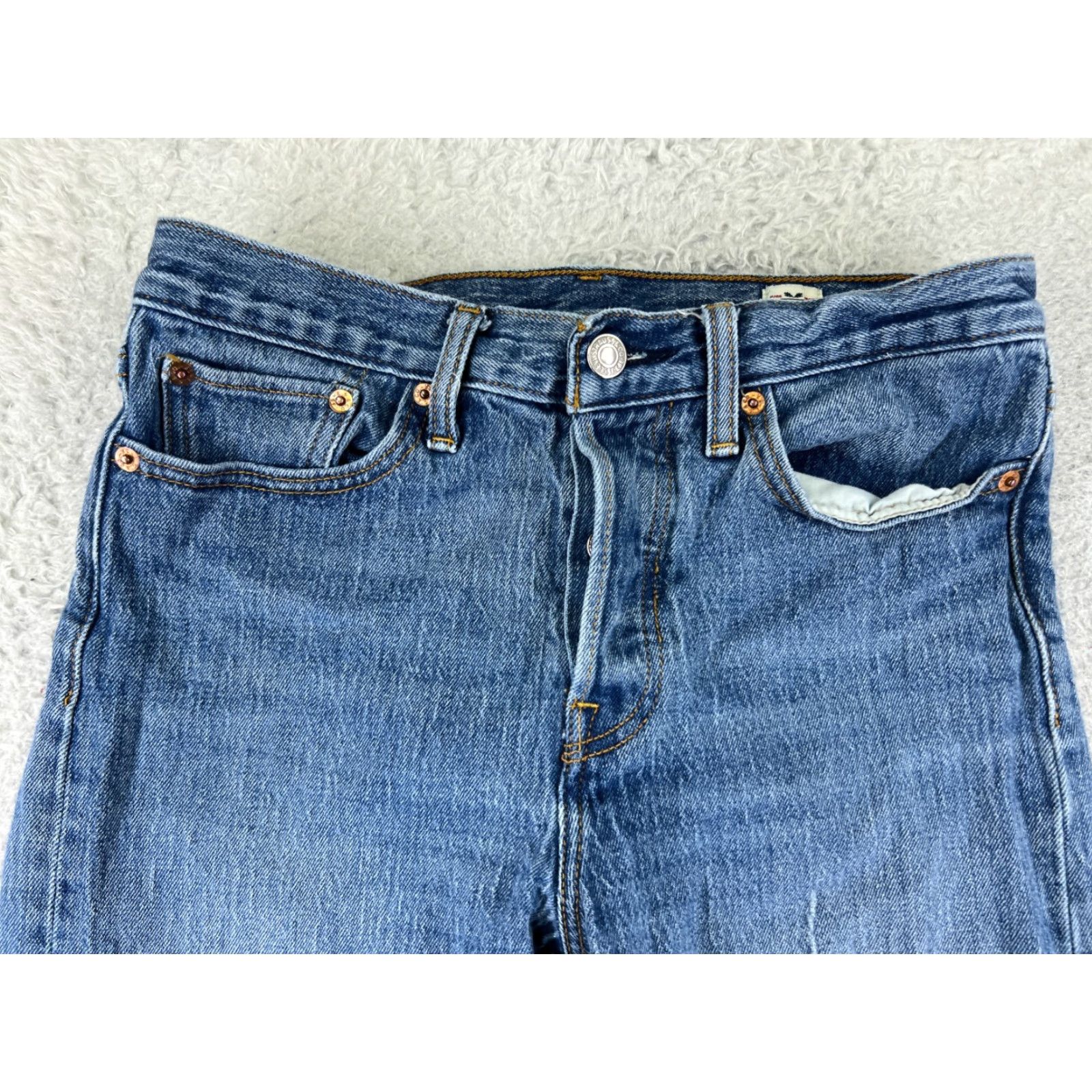 Levi's Levis Premium Jeans Womens 28 Blue Denim White Oak Cone Button Fly 26x26 Levi's Jeans Size 28" / US 6 / IT 42 - 4 Thumbnail