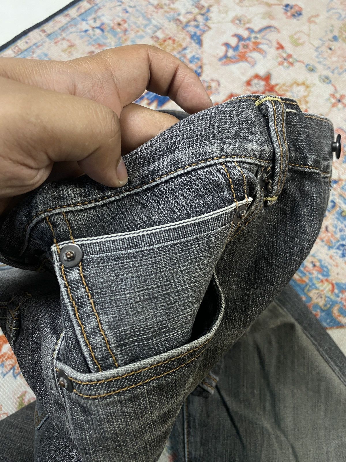 Japanese Brand × Vintage Longpants Selvedge BackNumber Grey Size US 33 - 10 Thumbnail