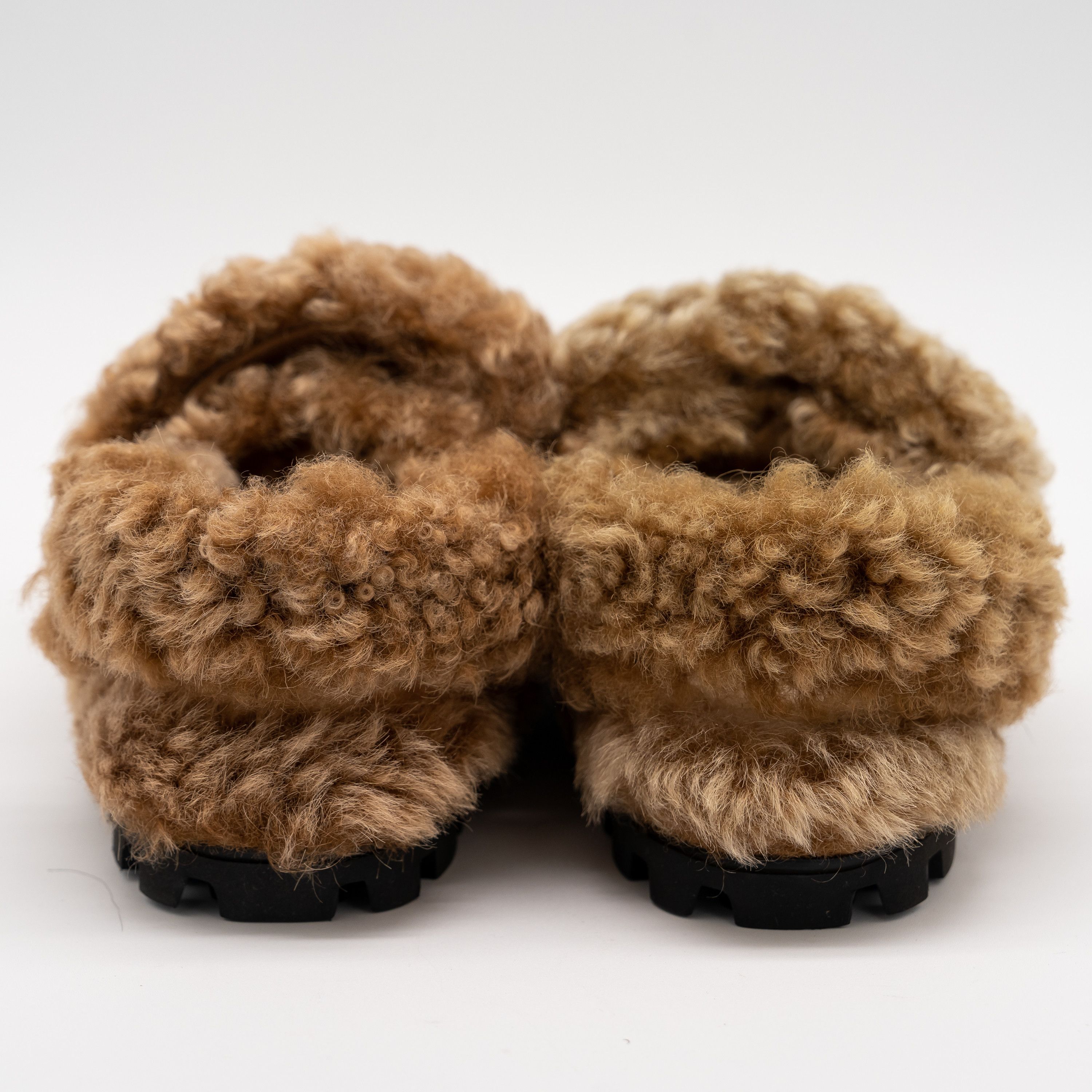 Miu Miu 37eu 7 US Miu Miu Camel Brown Shearling Sandals Size US 7 / IT 37 - 5 Thumbnail