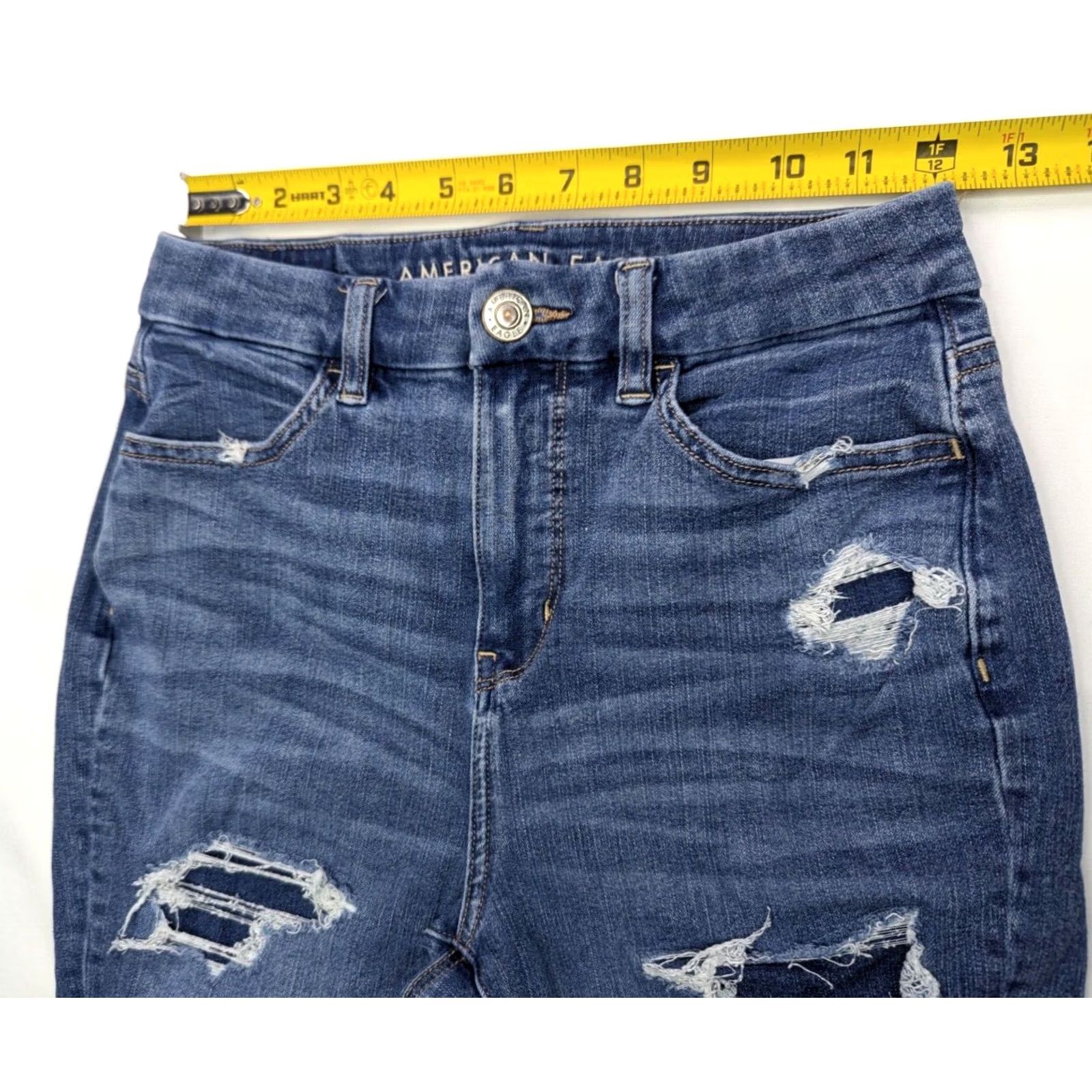 American Eagle Outfitters American Eagle Outfitters Dream Jean Jeans Jegging Distressed 90s Blue 24x27.5 Womens Regular High Rise XSmall? Size 26" / US 2 / IT 38 - 5 Thumbnail