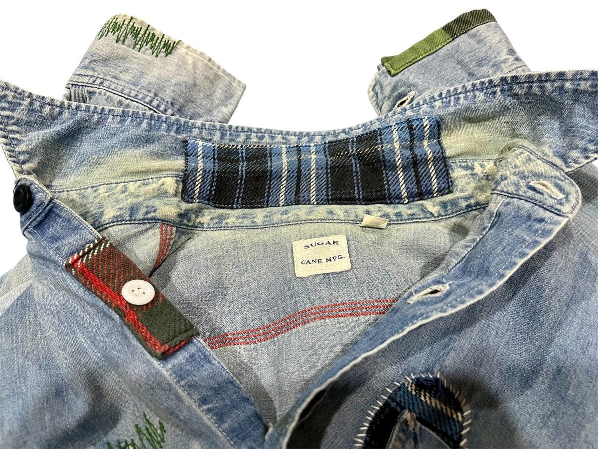 Sugar Cane Sugar Cane Patchwork Flannel Distressed Denim Shirt Size US S / EU 44-46 / 1 - 2 Thumbnail