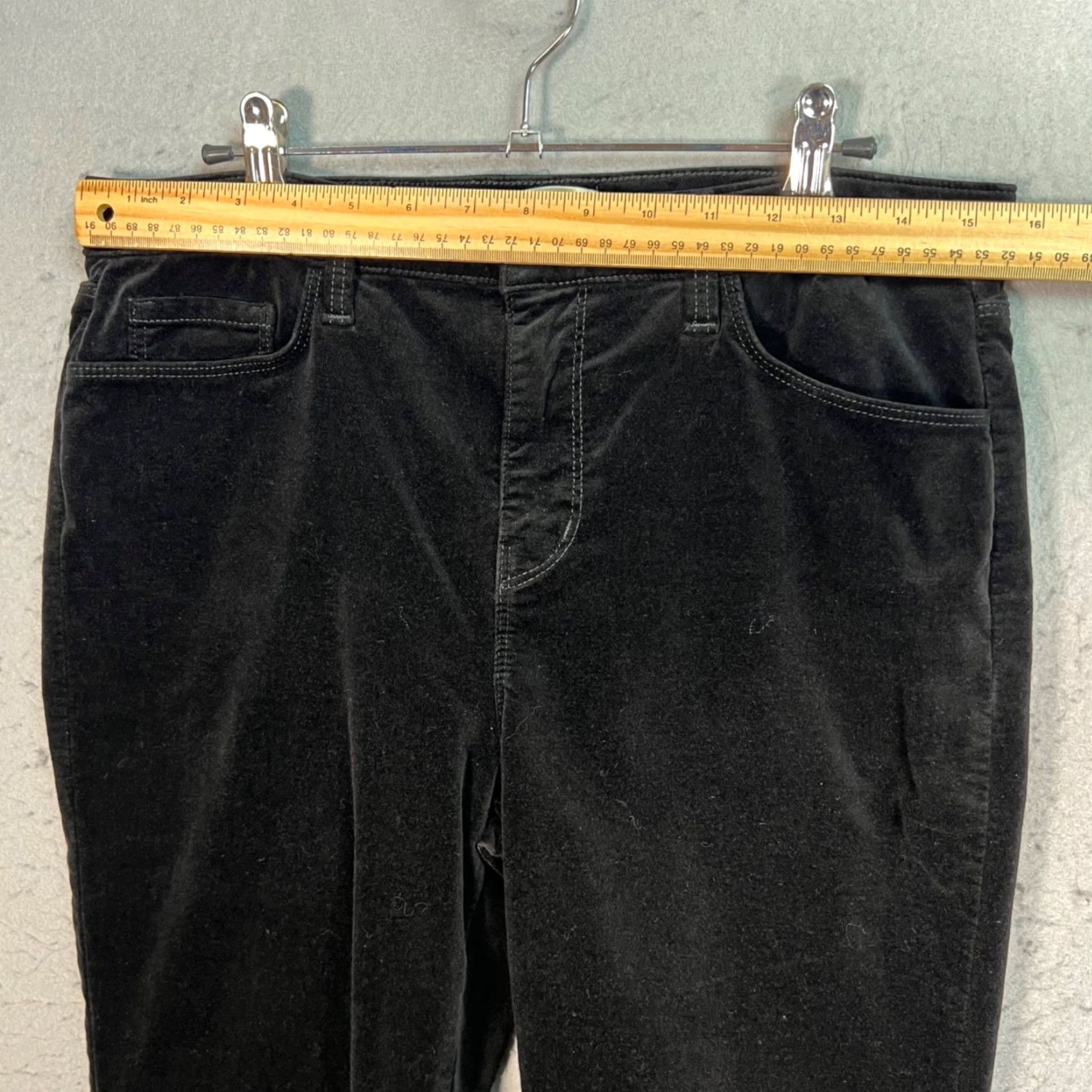 L'AGENCE L'Agence Womens High- Rise Velour Flare Pants Black Cotton Blend Size 29 Size 29" - 6 Thumbnail