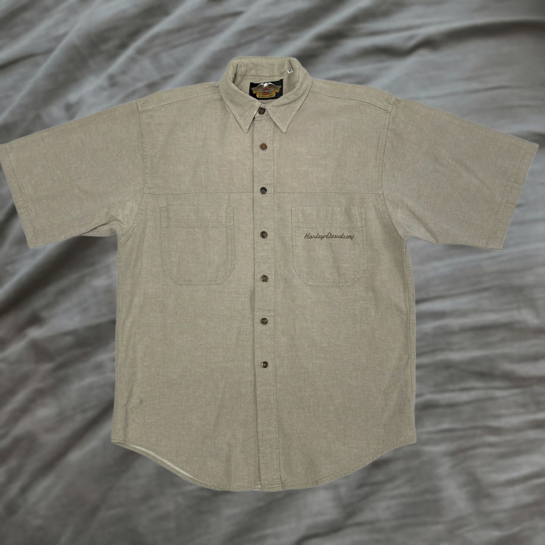 Harley Davidson Harley Davidson Shirt Size Medium Tan Button Up Motorcycle Biker HD Mechanic Size US M / EU 48-50 / 2 - 1 Thumbnail