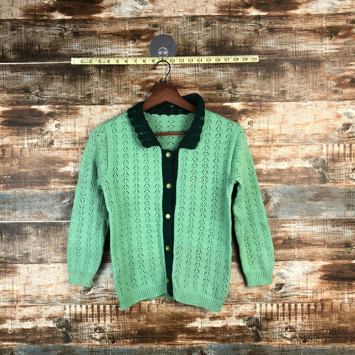 DL Japanese Brand Green Cardigan Knitwear #C598