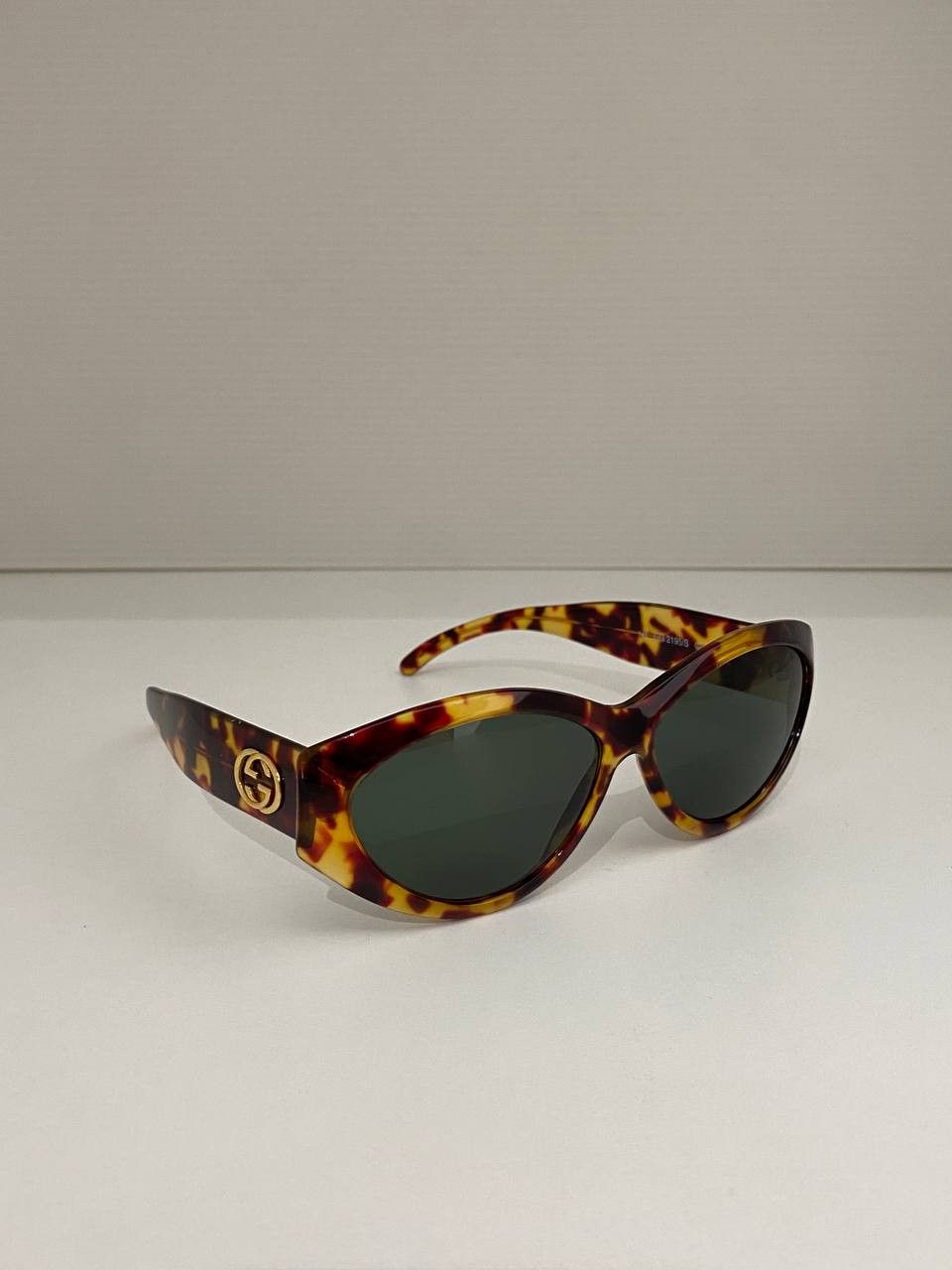 Gucci Gucci GG Gold Logo Leopard Retro Oval Vintage Sunglasses Y2K Size ONE SIZE - 2 Thumbnail