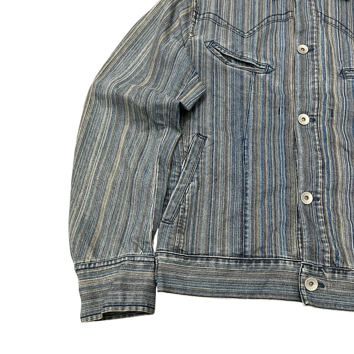 Japanese Brand IKKA - Bowling Striped Trucker Denim Jacket ifsix lgb style Size US M / EU 48-50 / 2 - 4 Thumbnail