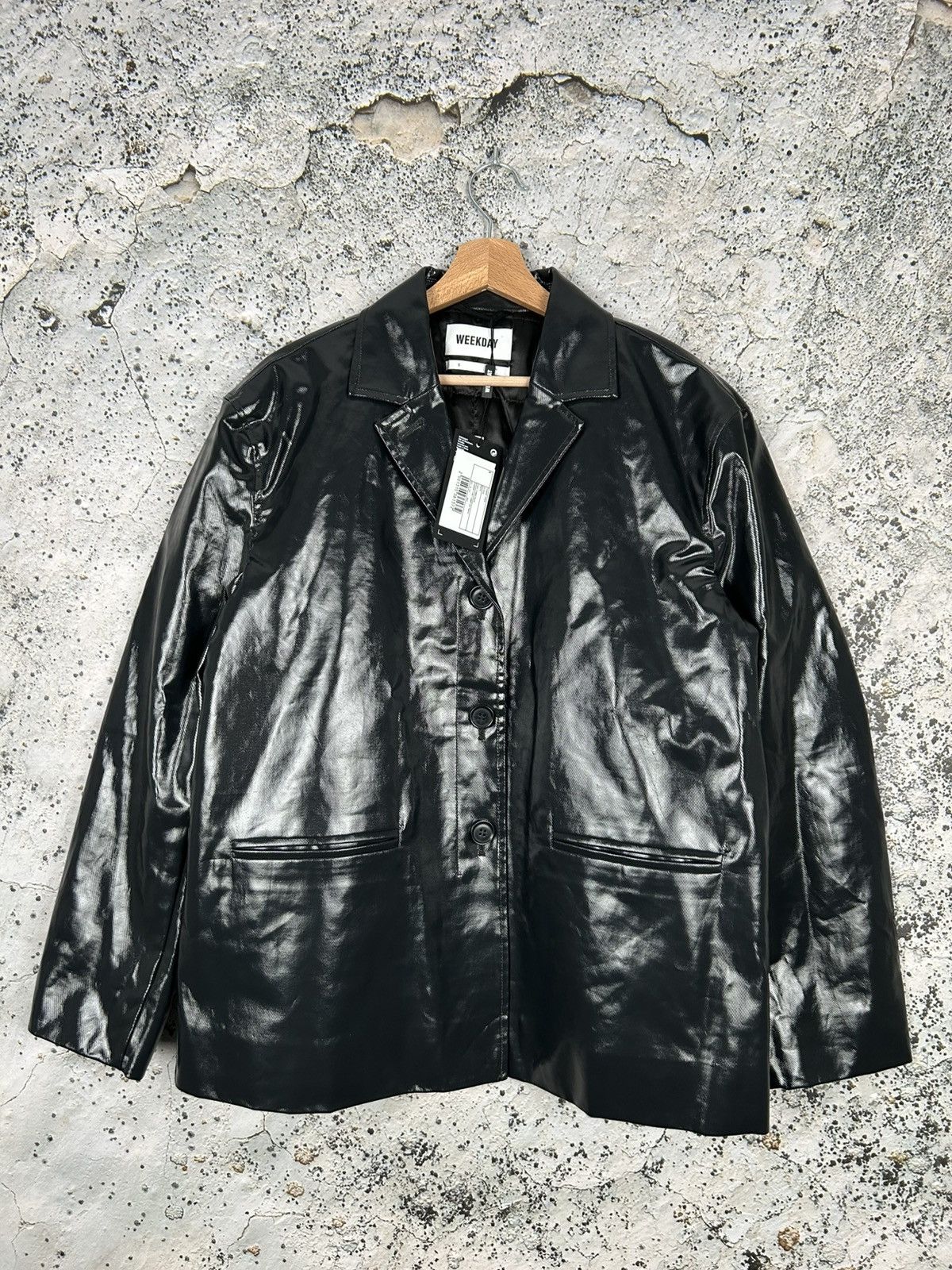 Weekday Weekday Black Leather Jacket Avantgarde Grunge Rock Punk Size US S / EU 44-46 / 1 - 1 Thumbnail