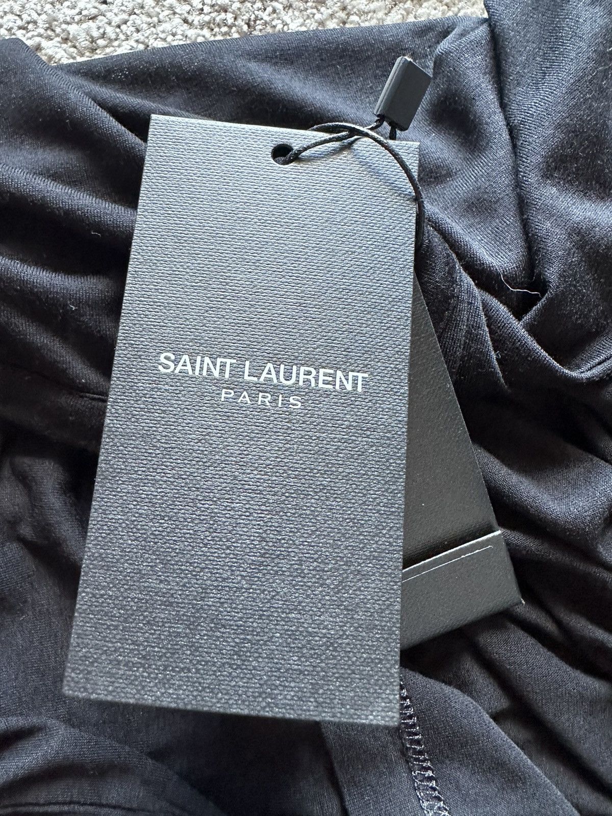 Saint Laurent Paris $620 FW23 Saint Laurent black logo viscose t shirt BNWT M Size US M / EU 48-50 / 2 - 11 Thumbnail