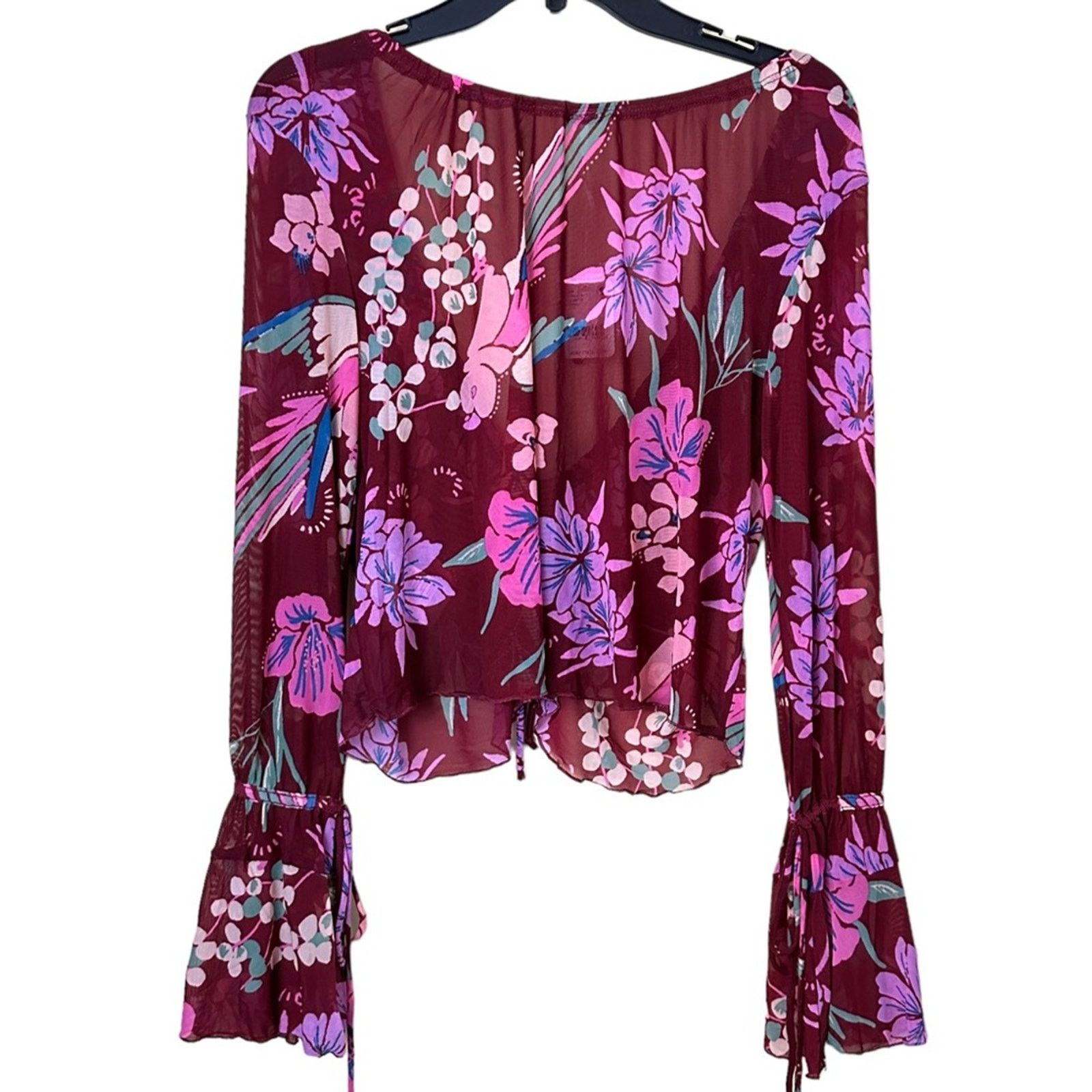 Free People Free People Floral Print Of Paradise Tie Front Crop Top Size S / US 4 / IT 40 - 9 Thumbnail
