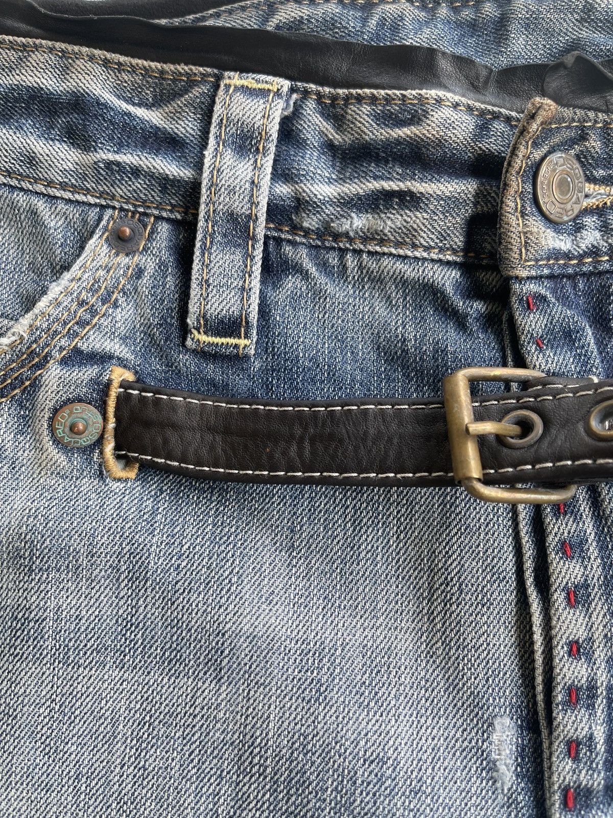 Dsquared2 Dsquared2 Distressed Belted Twisted Denim Size US 31 - 11 Thumbnail