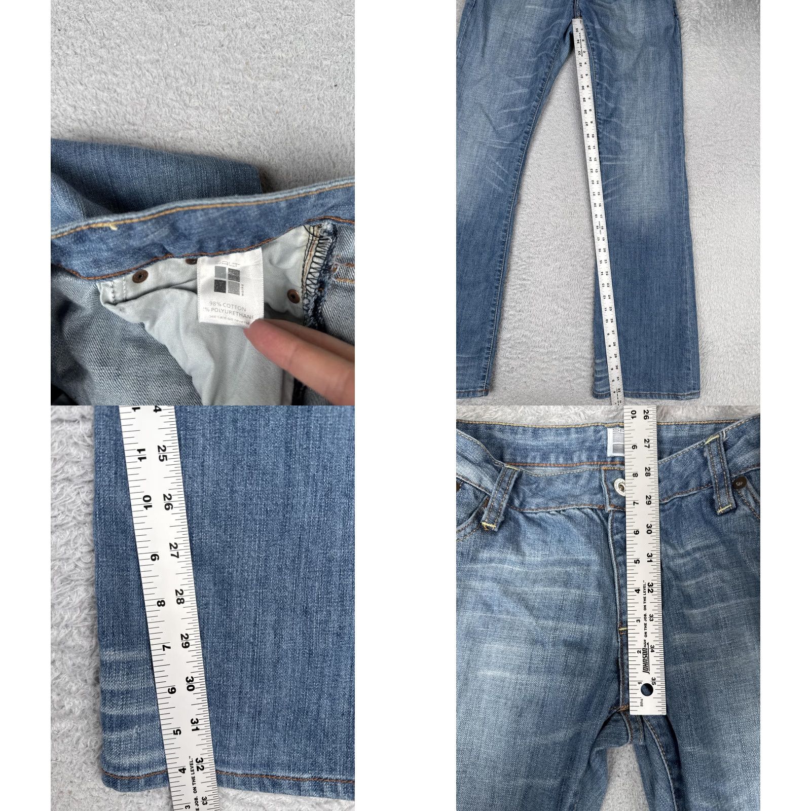 Vintage Salt Broadway Bootcut Jeans Womens 29 Blue Med Wash Mid Rise Stretch Denim Boots 5-Pocket 29x33 Size 29" - 8 Thumbnail
