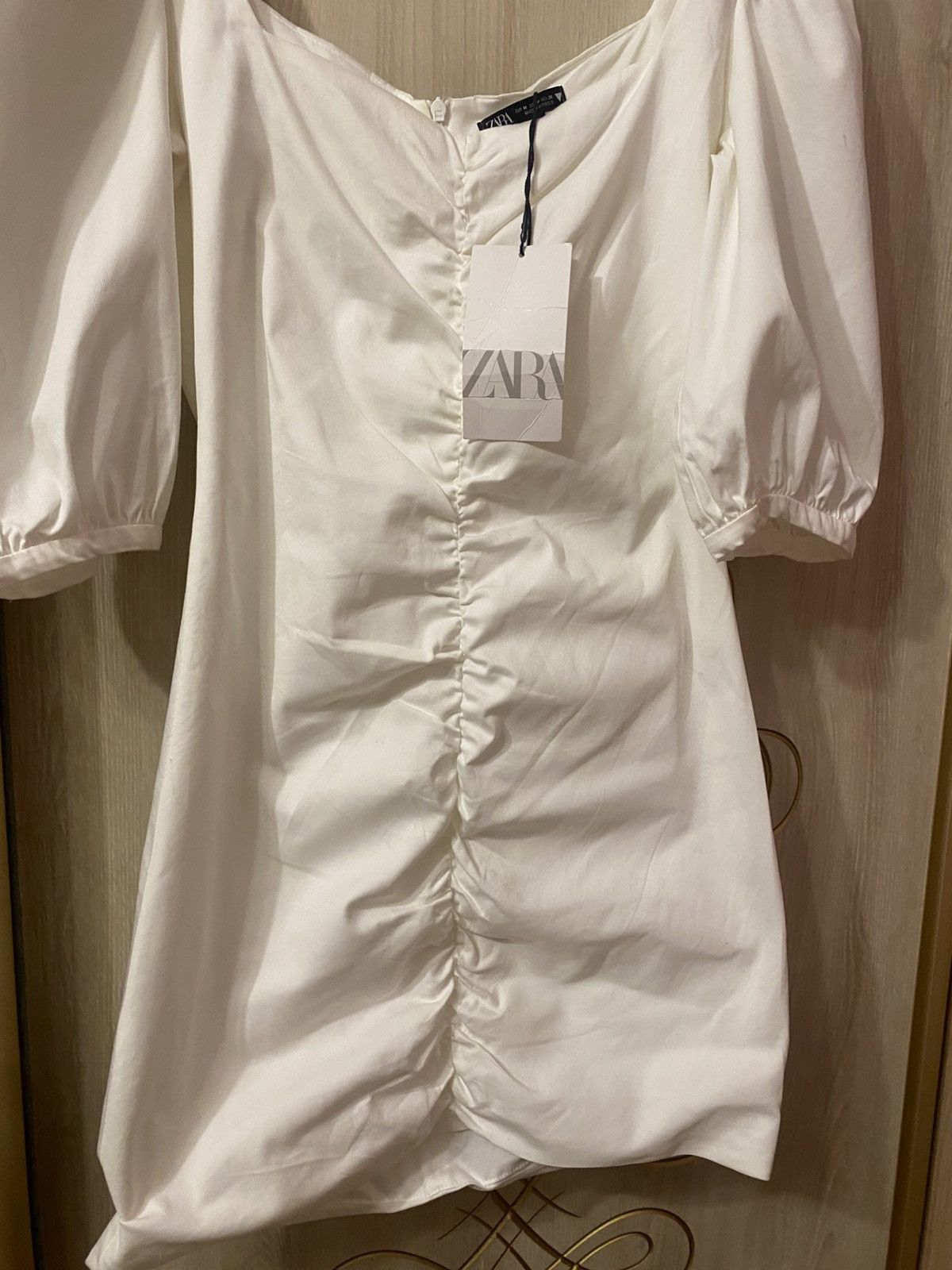 Zara ZARA White Mini Dress Puff Sleeve New Size M / US 6-8 / IT 42-44 - 10 Thumbnail