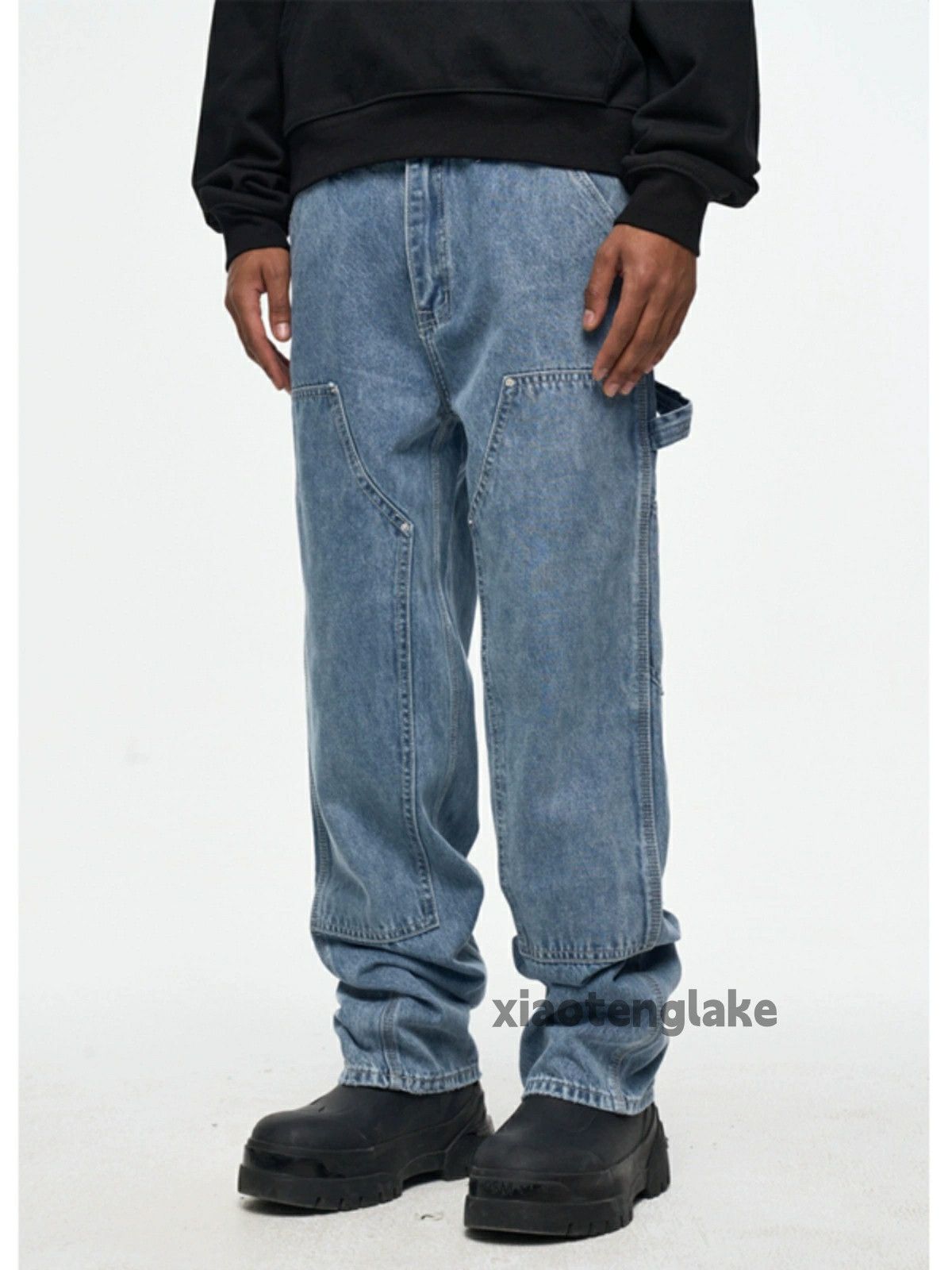 Designer × Jean × Vintage washed faded loose baggy carpenter cargo jeans Size US 36 / EU 52 - 2 Thumbnail