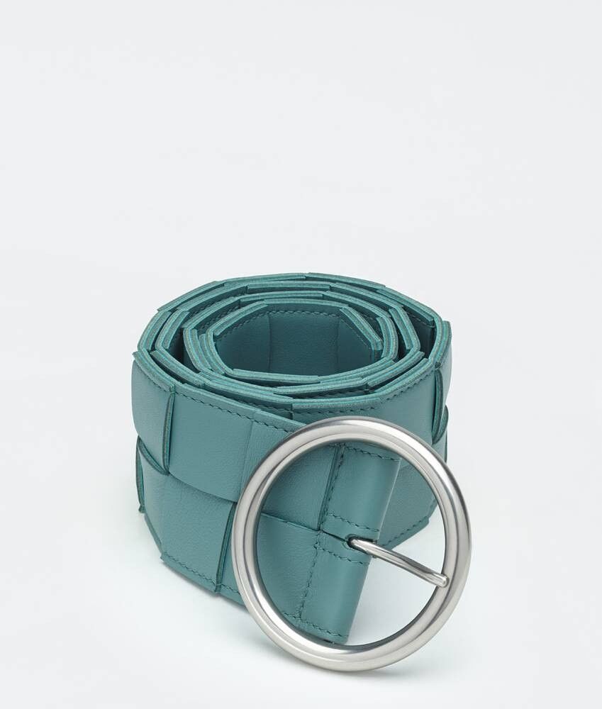 Bottega Veneta o1n1vont0425 Size: 80 / Maxi Intreccio Belt in Storm Blue Size ONE SIZE - 1 Thumbnail