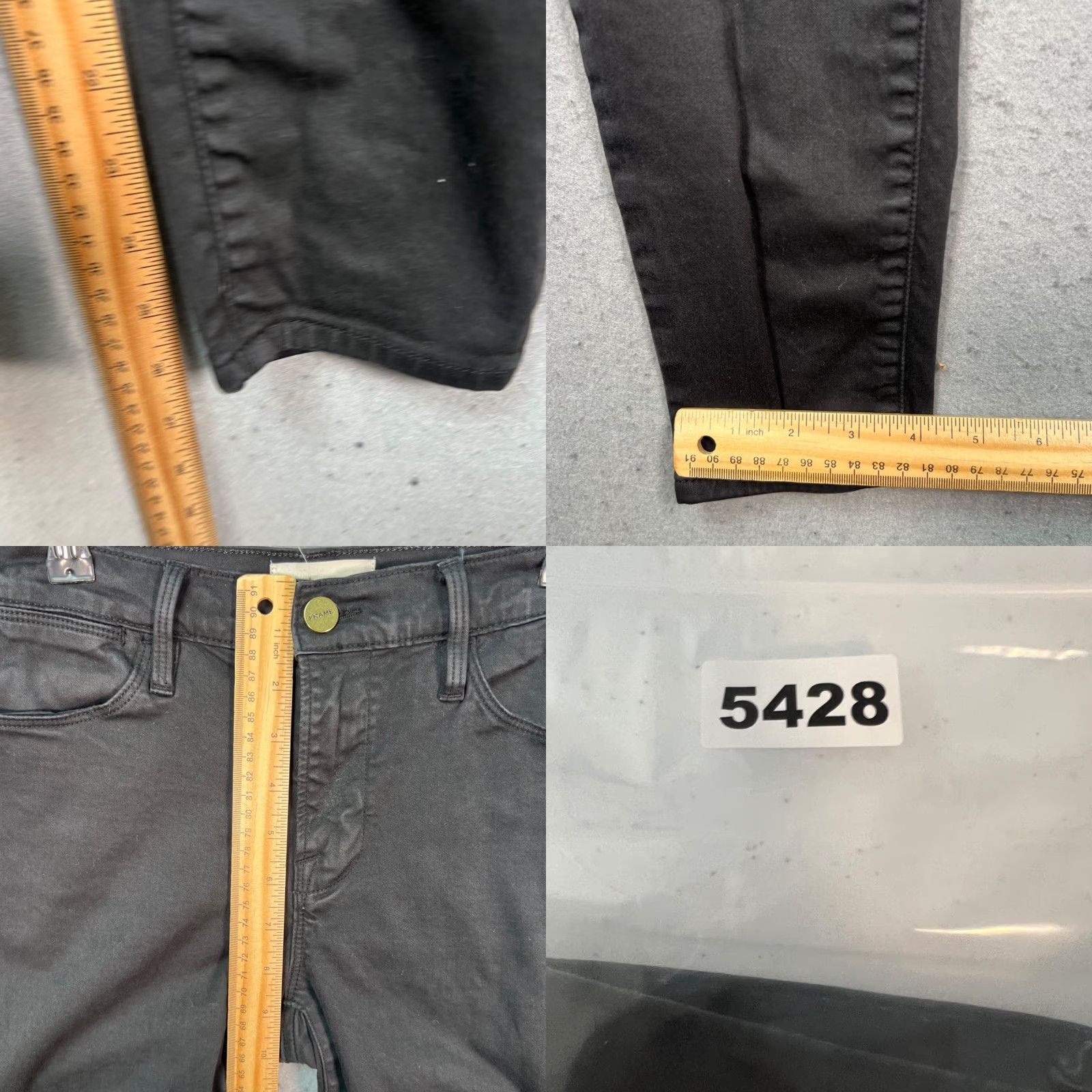 Frame VINTAGE FRAME Womens Size 26 Ali High Rise Cigarette Noir Coated Black Skinny Jeans Size 26" / US 2 / IT 38 - 8 Thumbnail