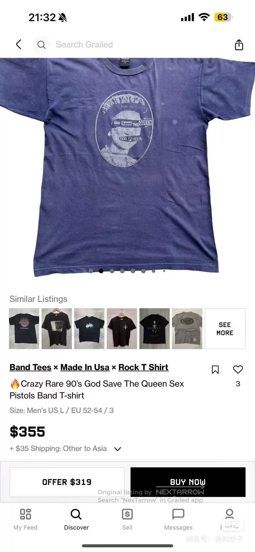 Vintage Vintage 90s Sex Pistols God Save Queen Tee. Size US M / EU 48-50 / 2 - 7 Thumbnail