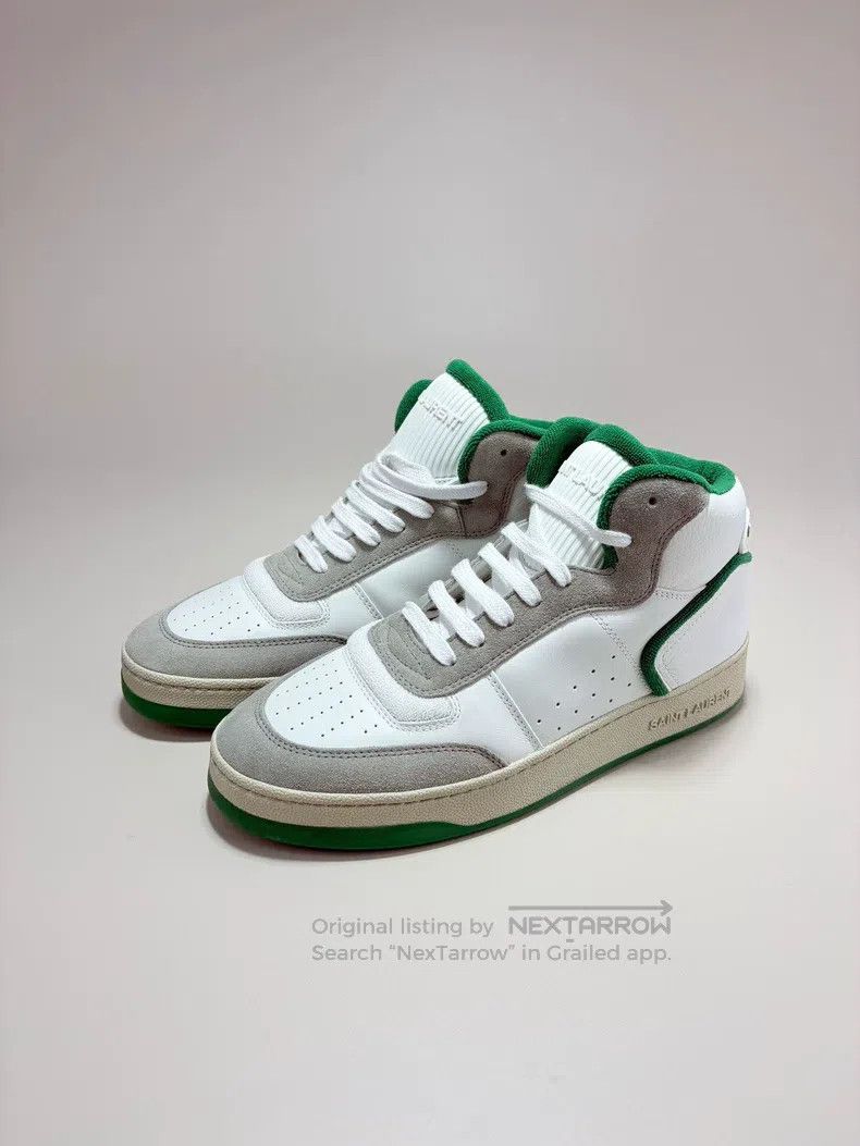 Saint Laurent Paris Saint Laurent Paris White and green mid-cut board shoes Size US 7 / EU 40 - 1 Thumbnail