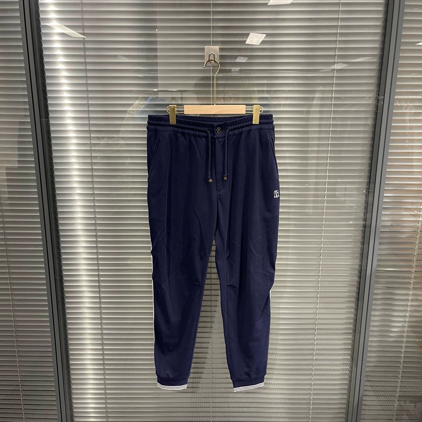 Brunello Cucinelli Bc embroidered knit drawstring cuff joggers M 99 new Size US 32 / EU 48 - 1 Thumbnail