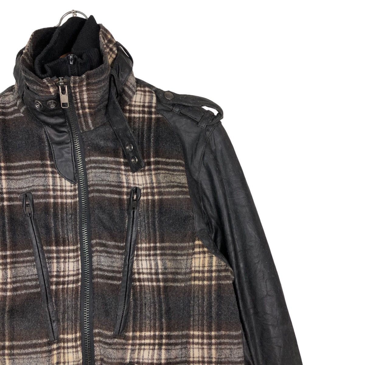 Japanese Brand 🔥Vintage Biker Jacket Leather Handling BreathMint Tartan Size US M / EU 48-50 / 2 - 6 Thumbnail