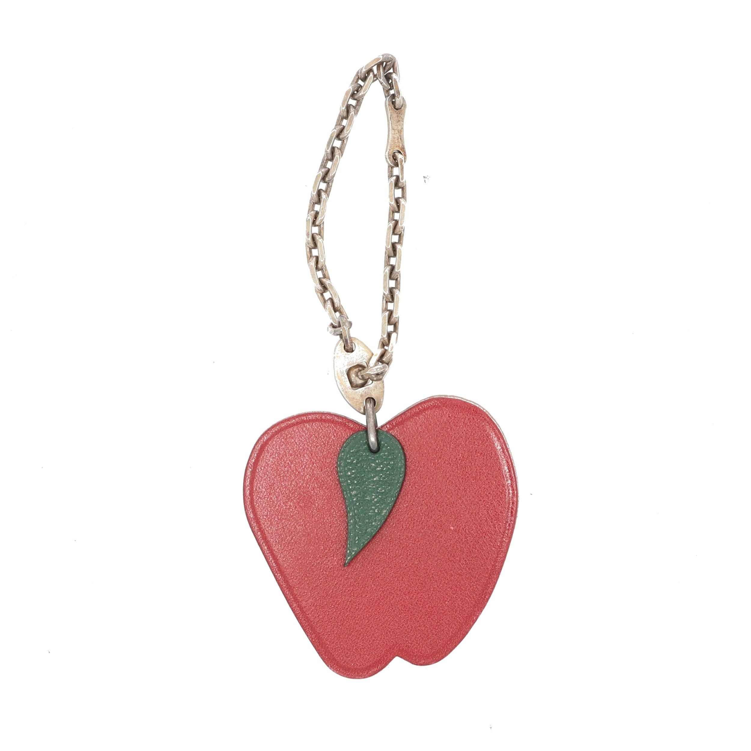 image of Hermes Keychain In Multicolor Leather in Black, Women's