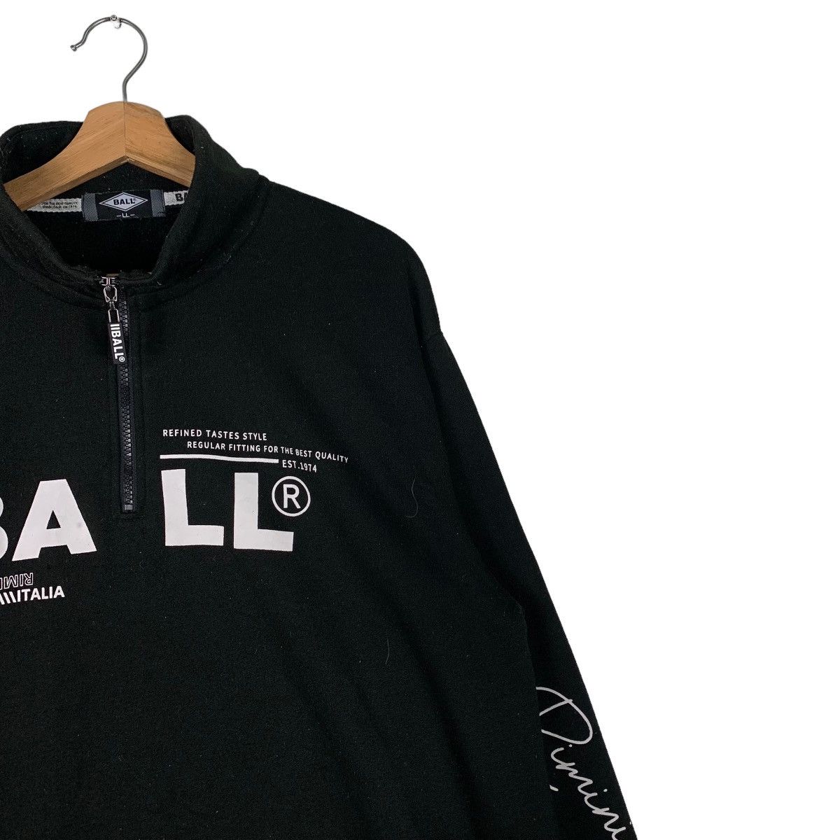 Japanese Brand BALL Big Logo Half Zip Turtle Neck Sweatshirts #0796-C36 Size US L / EU 52-54 / 3 - 5 Thumbnail