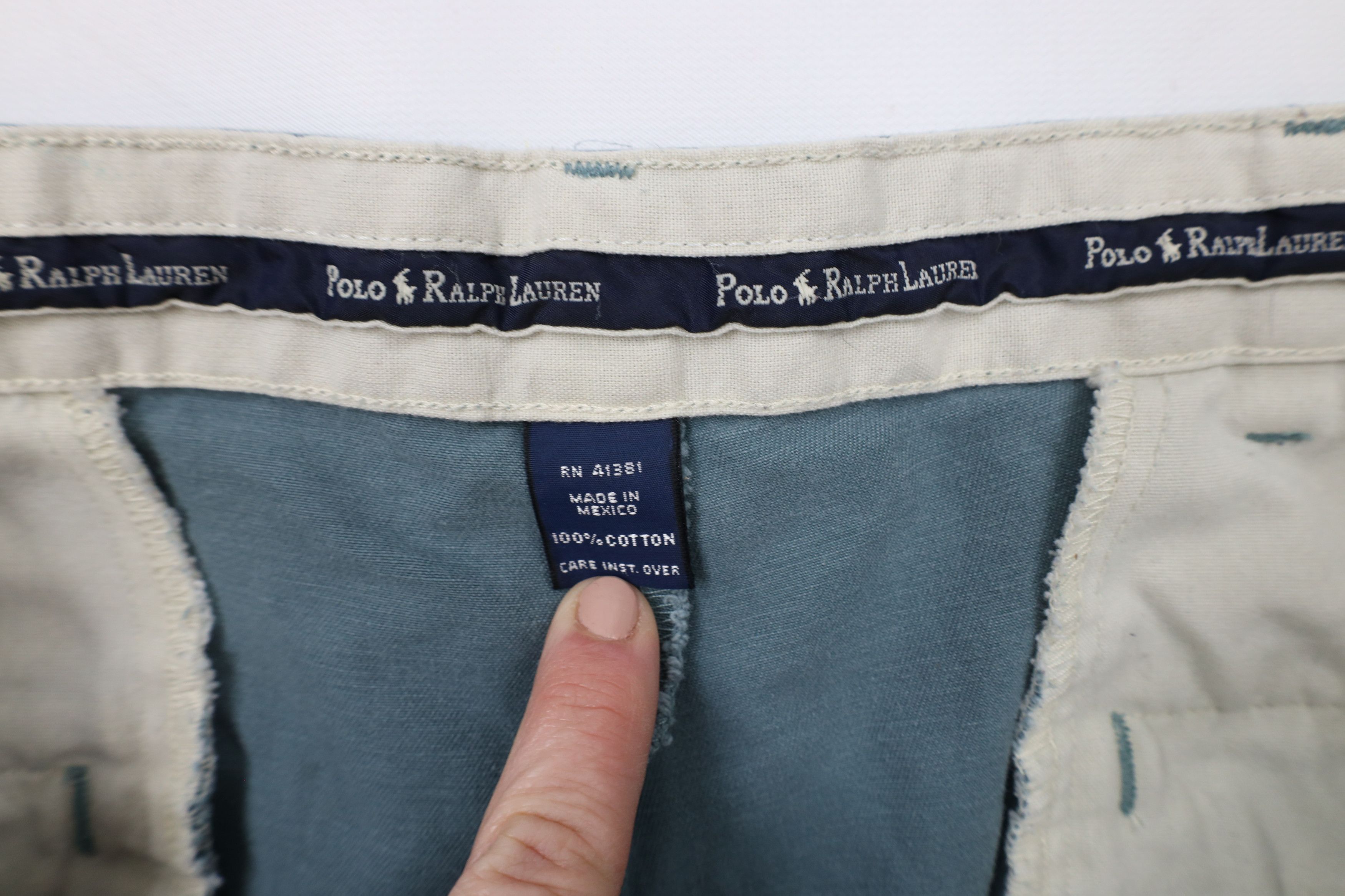 Ralph Lauren × Vintage Vintage 90s Ralph Lauren Pleated Above Knee Shorts Teal Size US 34 / EU 50 - 6 Thumbnail