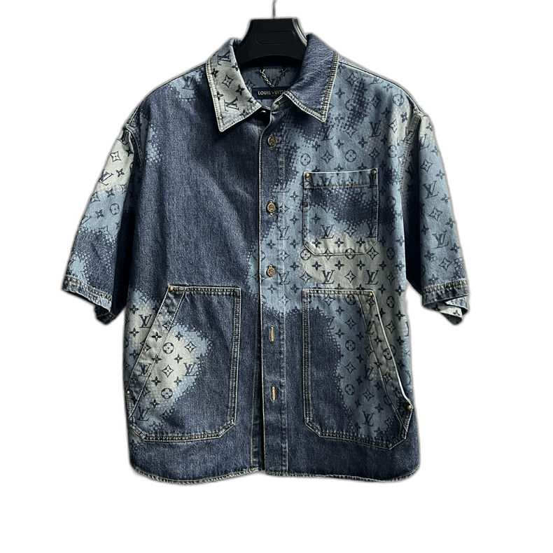 Louis Vuitton Louis Vuitton Blue Short Sleeve Shirt Size US S / EU 44-46 / 1 - 1 Thumbnail