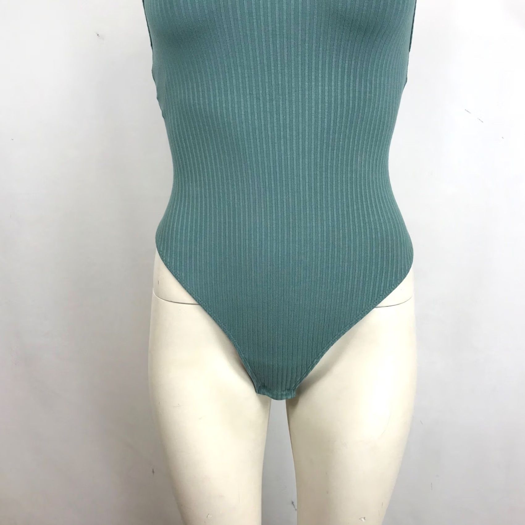 Free People VINTAGE? No — Intimately Free People Bodysuit Teal Green Ribbed Racerback Thong One Piece XS Womens Size XS / US 0-2 / IT 36-38 - 3 Thumbnail