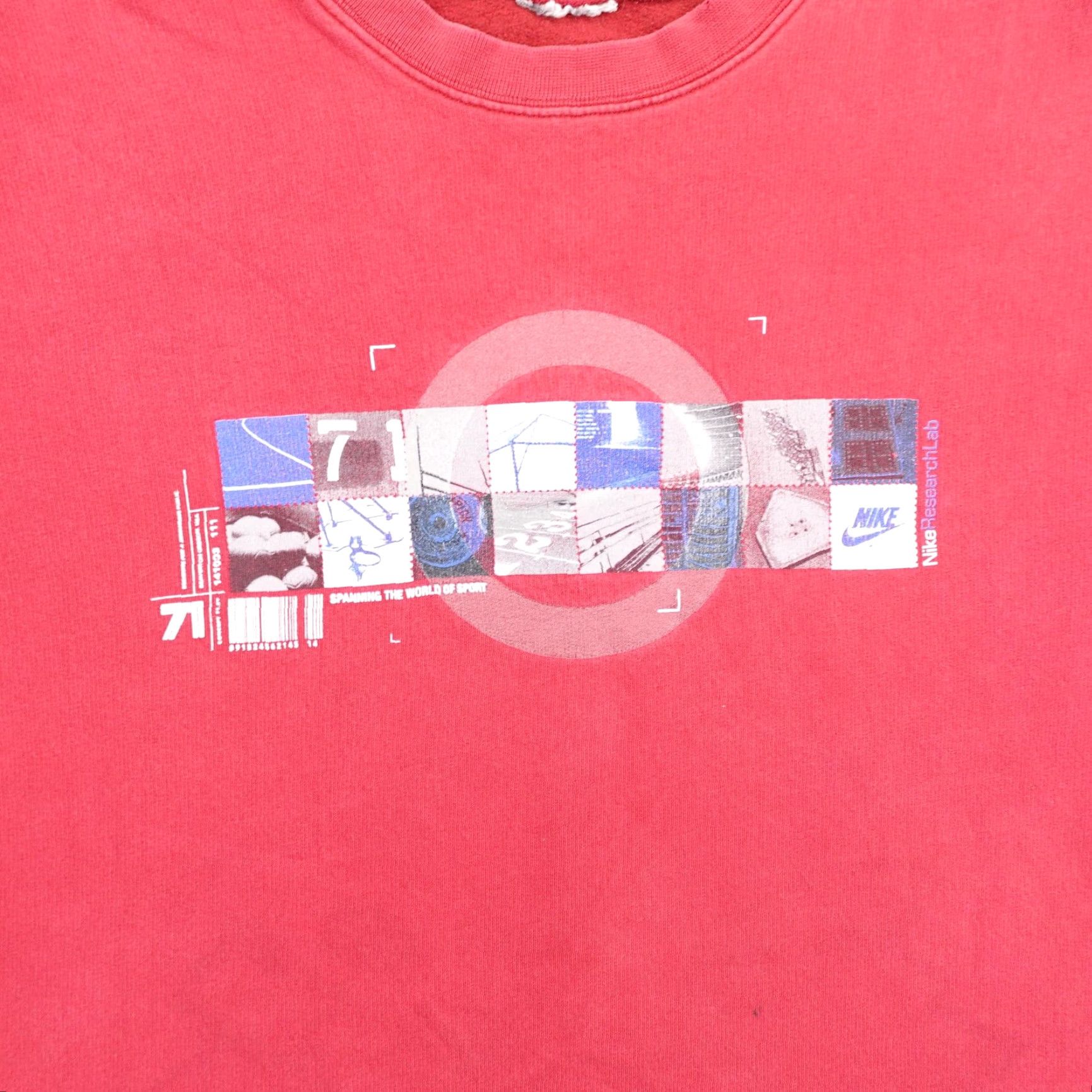 Nike VINTAGE Nike Sweatshirt Mens XL Red Graphic Print Crewneck Distressed Y2K Research Lab Logo Size US XXL / EU 58 / 5 - 2 Thumbnail